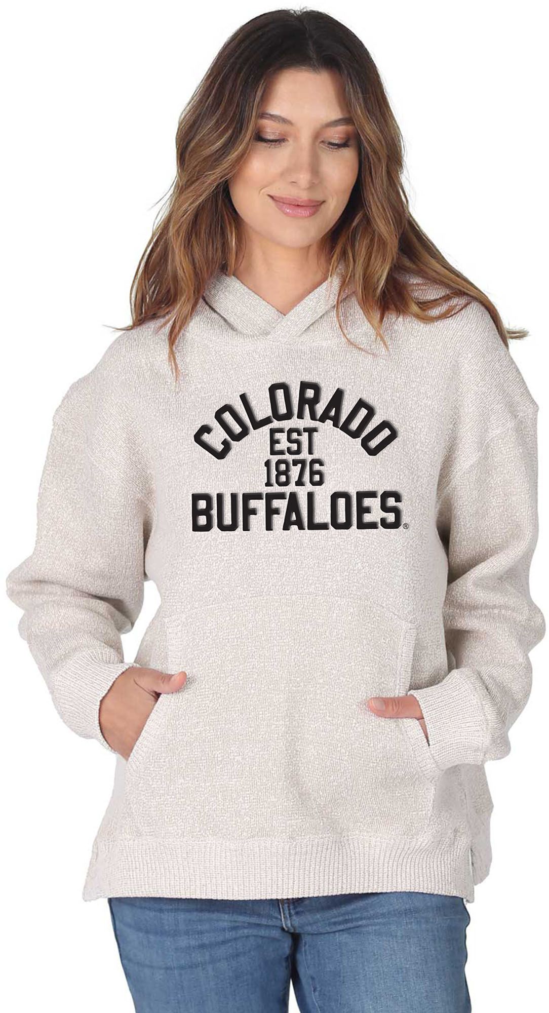 chicka-d Women's Colorado Buffaloes Natural Spirit Fleece Weekender Pullover Hoodie