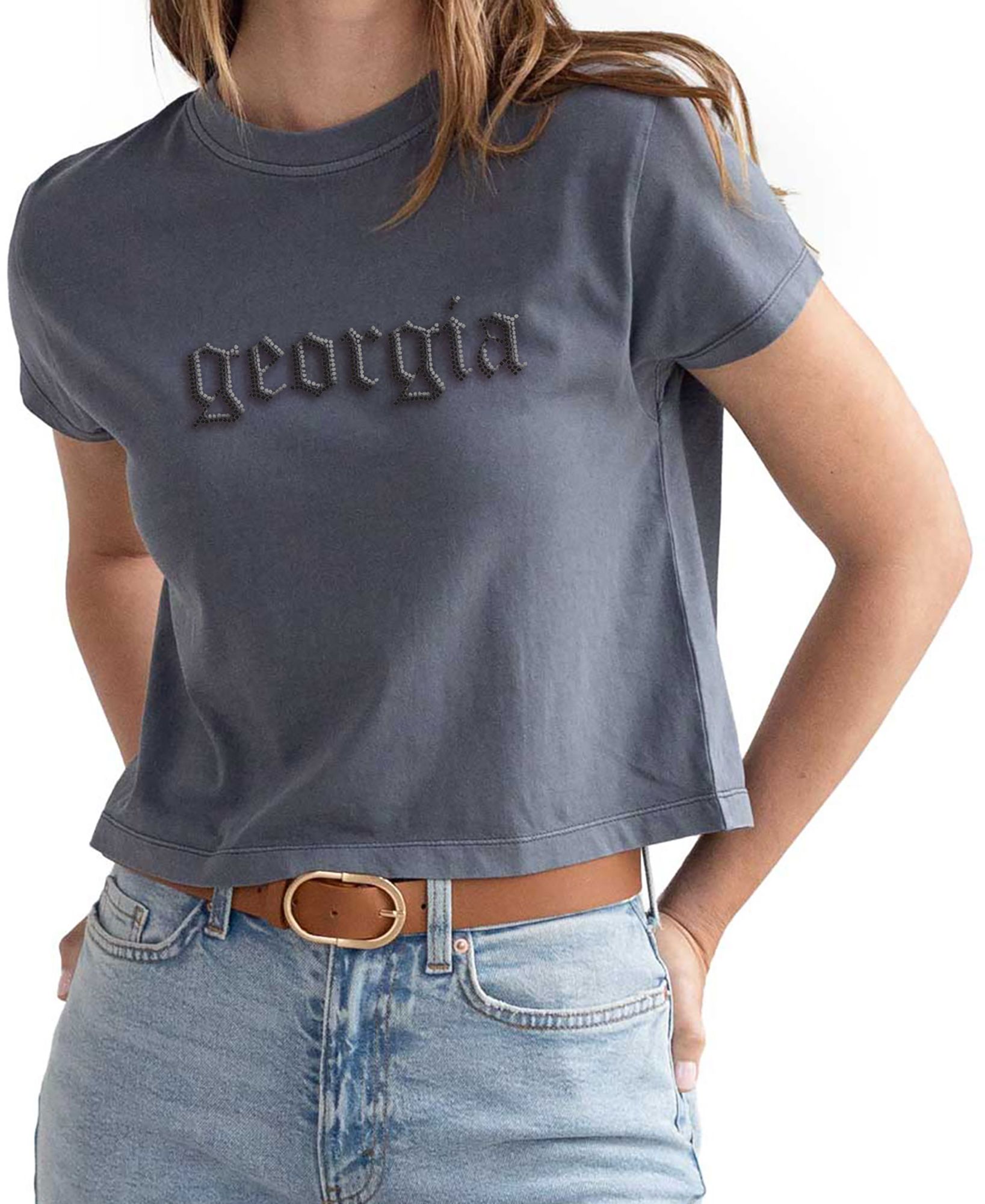 chicka-d Women's Georgia Bulldogs Smoke Montauk Short Sleeve T-Shirt