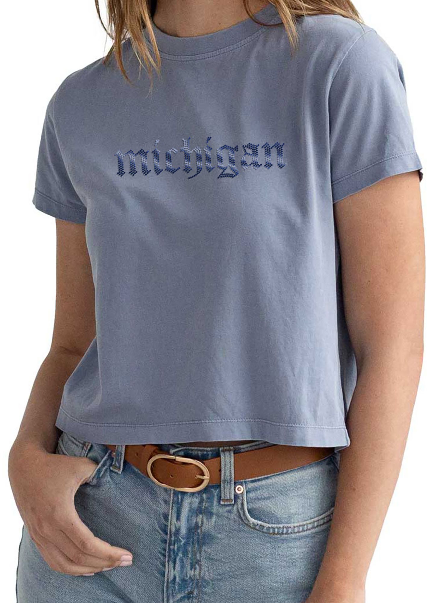 chicka-d Women's Michigan Wolverines Ocean Montauk Short Sleeve T-Shirt