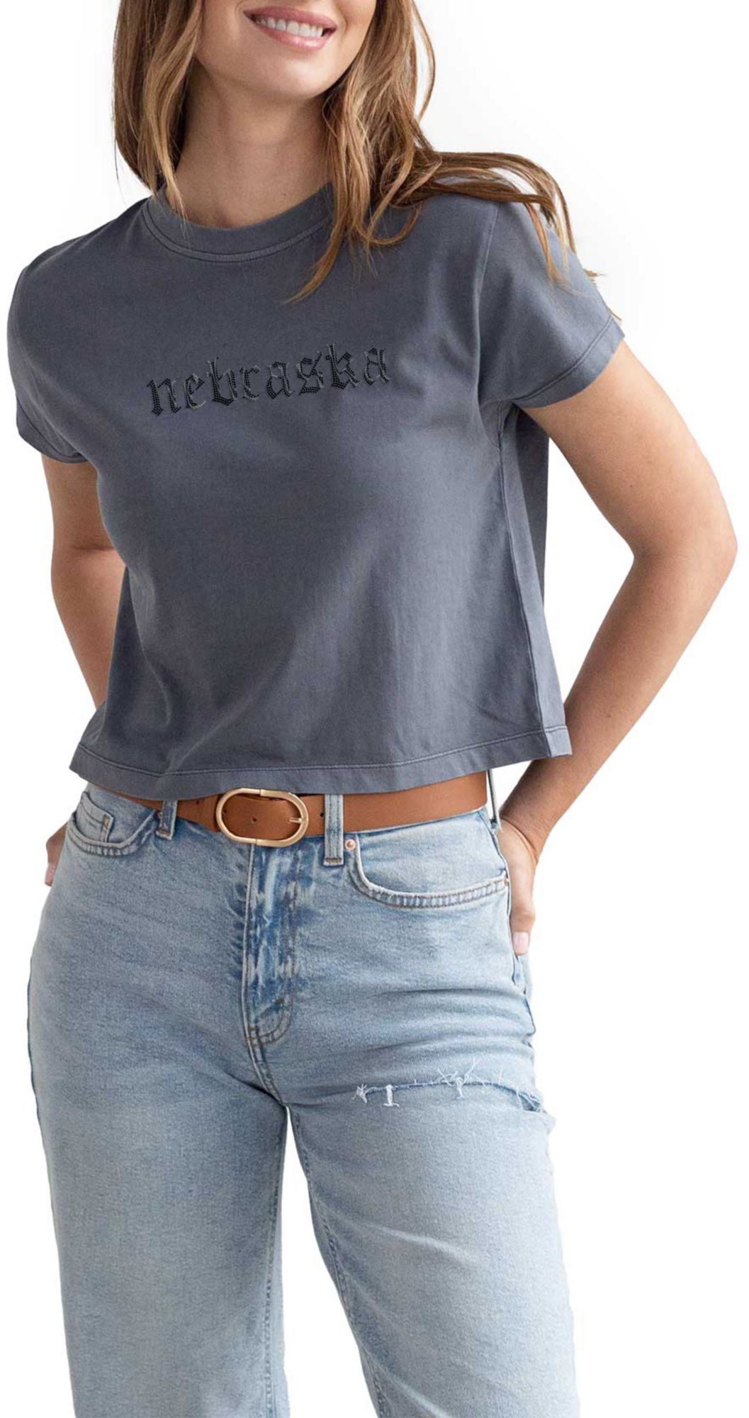 chicka-d Women's Nebraska Cornhuskers Smoke Montauk Short Sleeve T-Shirt