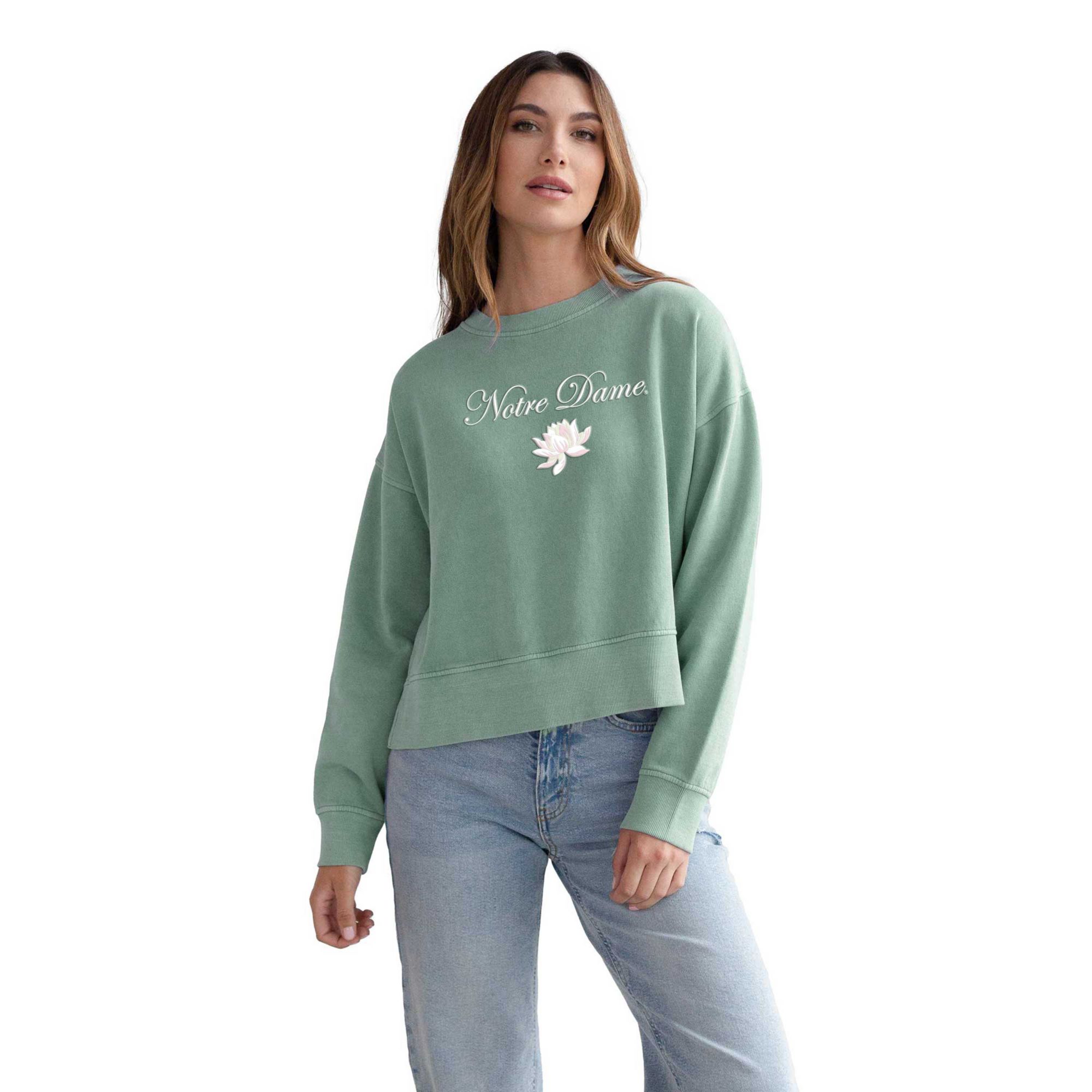 chicka-d Women's Notre Dame Fighting Irish Lotus Pullover Sweatshirt