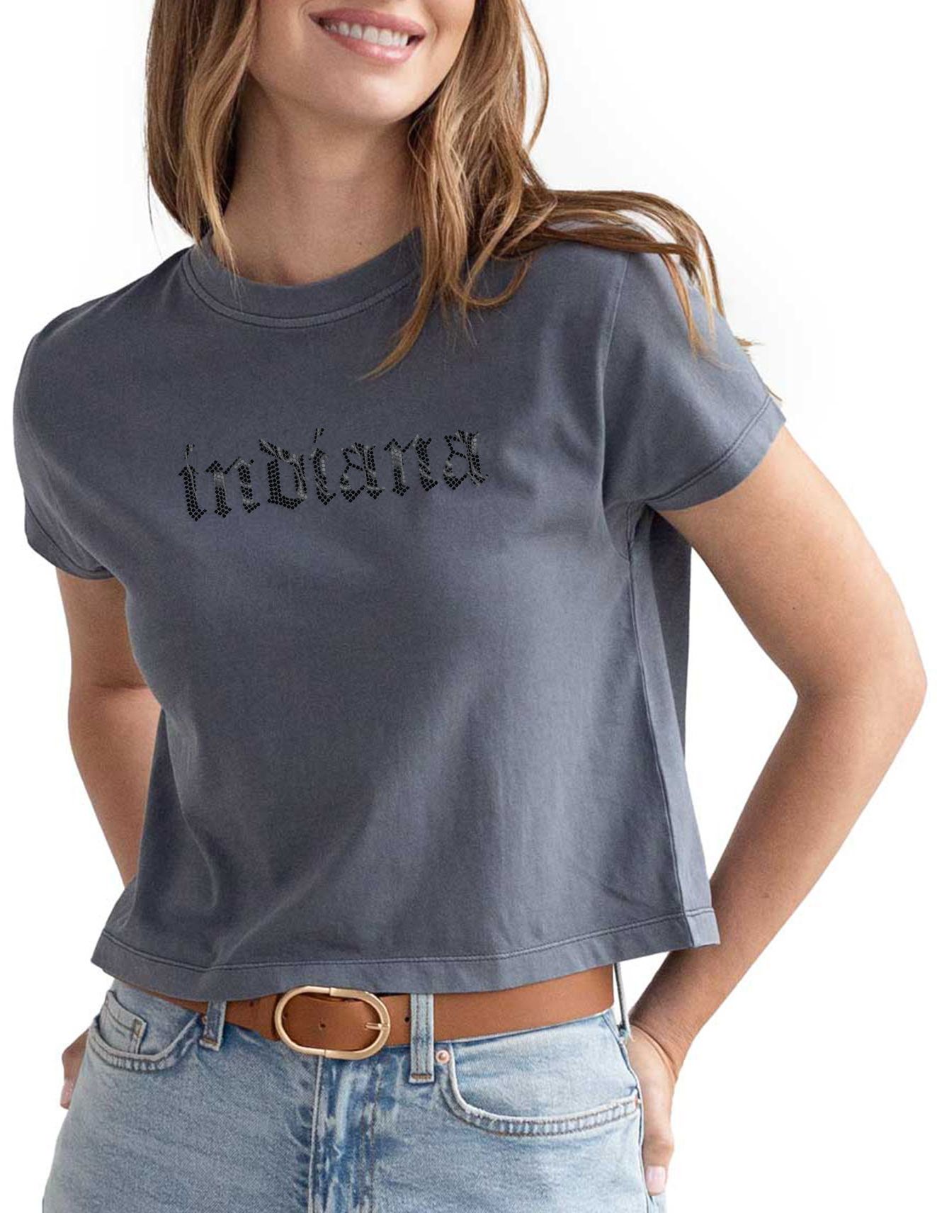 chicka-d Women's Indiana Hoosiers Smoke Montauk Short Sleeve T-Shirt