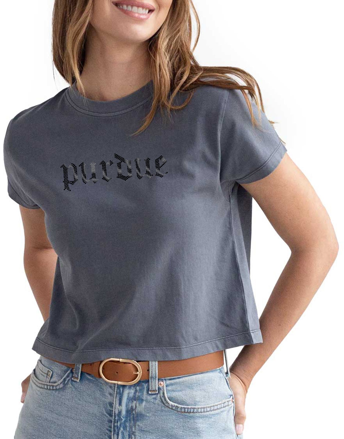 chicka-d Women's Purdue Boilermakers Smoke Montauk Short Sleeve T-Shirt