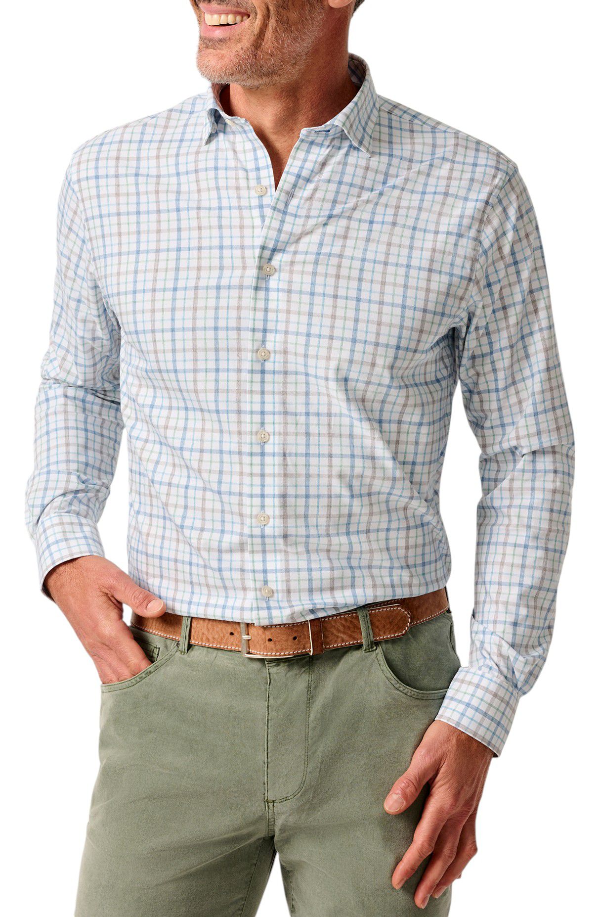 Johnnie-O Men's Maarten Performance Button Down Golf Shirt