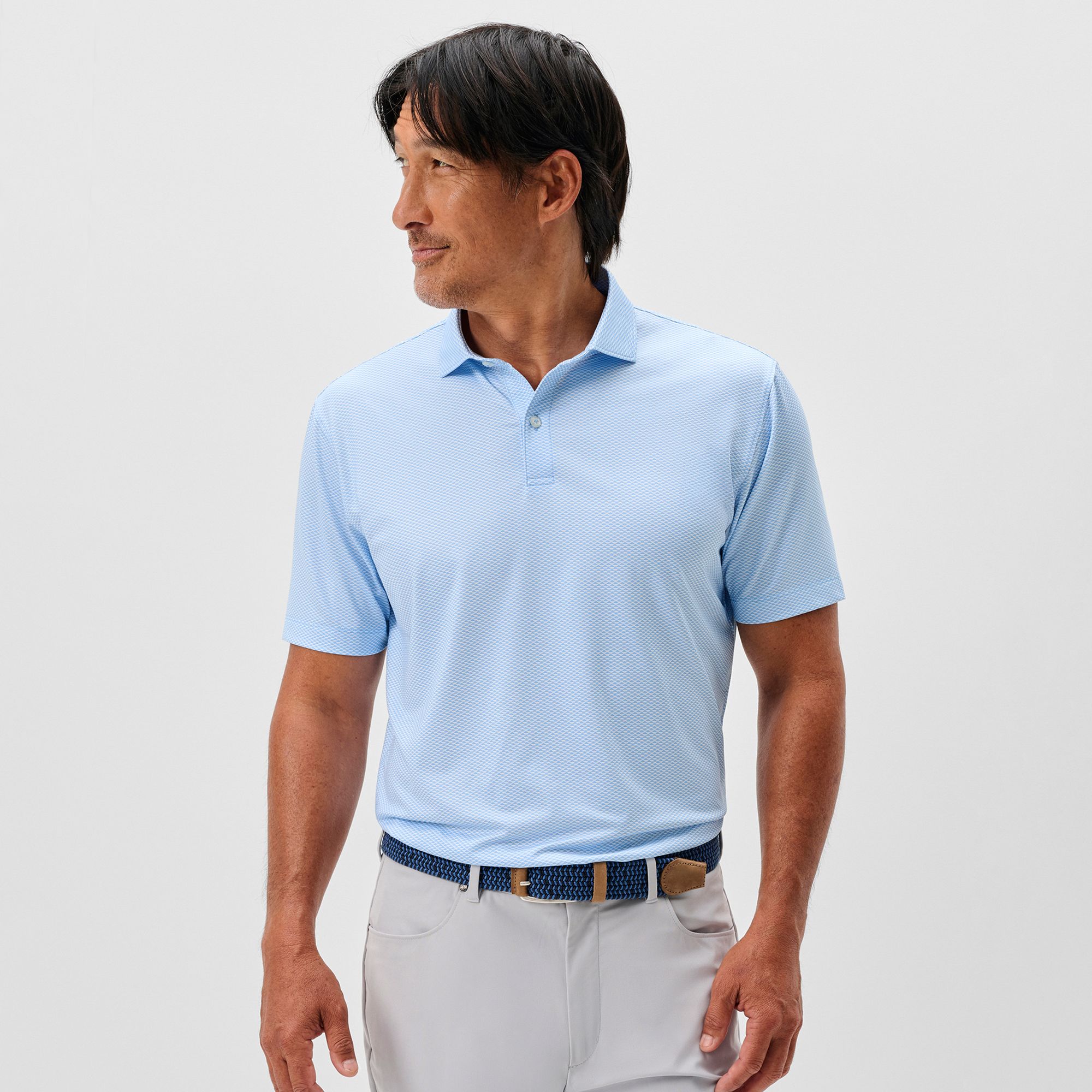 Johnnie-O Men's Rud Printed Performance Jersey Golf Polo