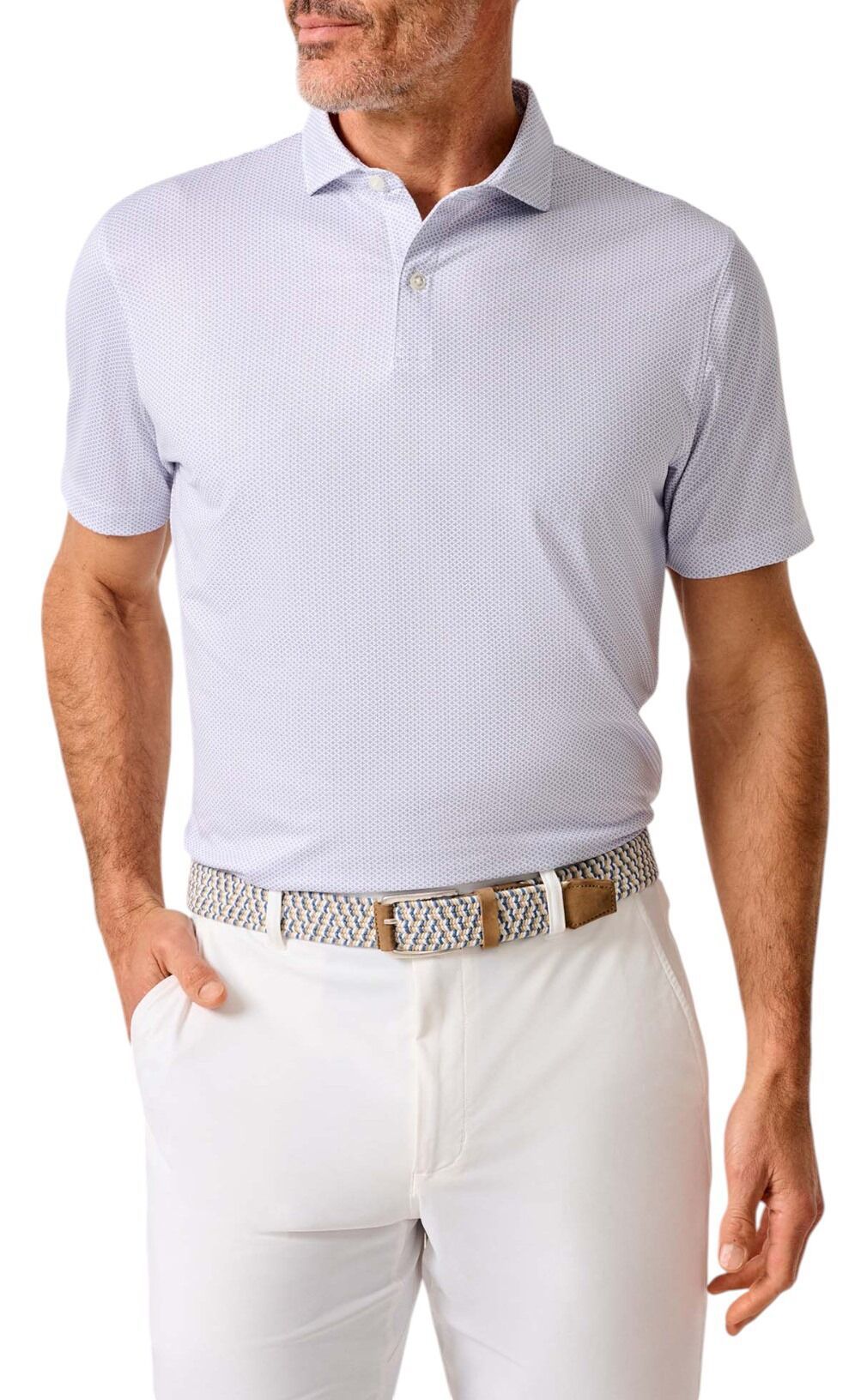 Johnnie-O Men's Teo Print Performance Jersey Golf Polo