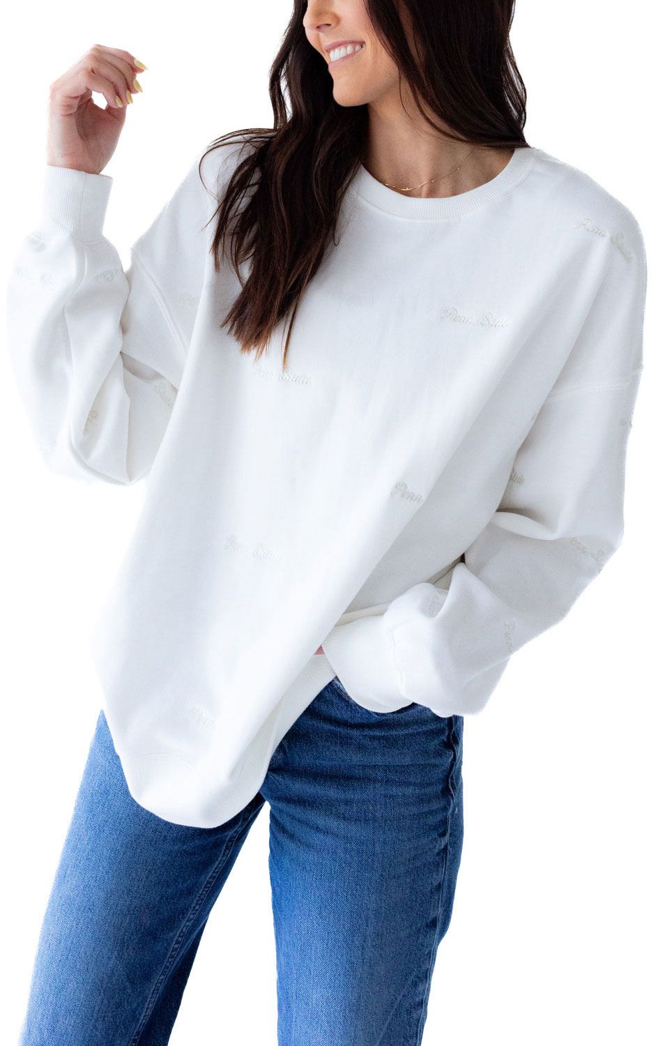 Gameday Social Women's Penn State Nittany Lions White Ritter Crewneck Sweatshirt