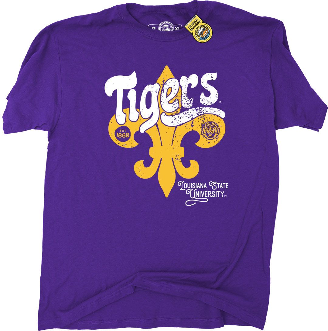 The Duck Company Men's LSU Tigers Purple Throwback T-Shirt