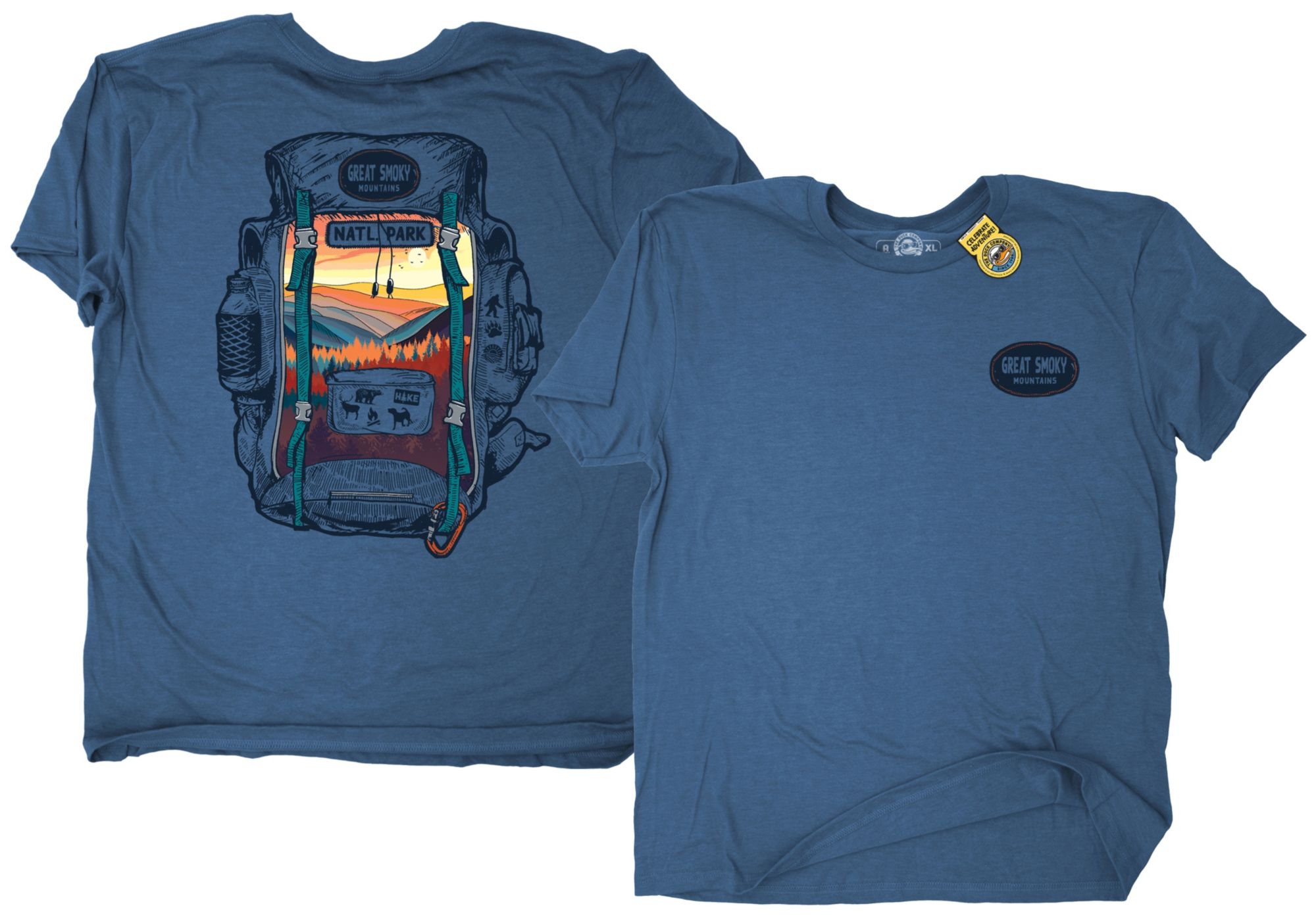 The Duck Company Adult Smokey Mountain Green Backpack T-Shirt