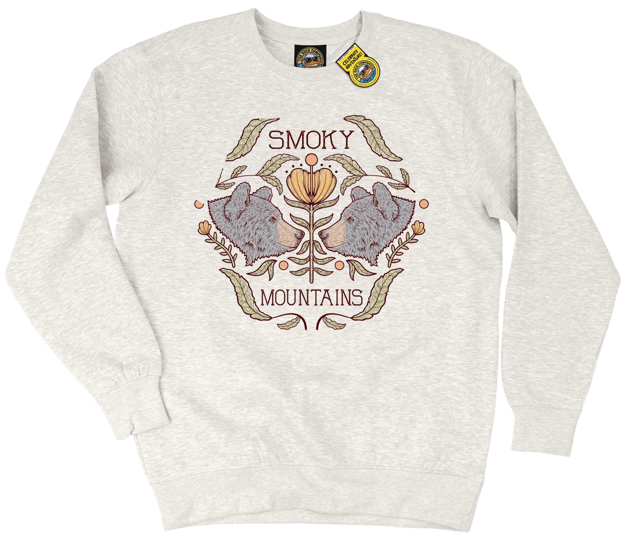 The Duck Company Adult Smokey Mountain Bears Grey Crew Pullover Sweatshirt