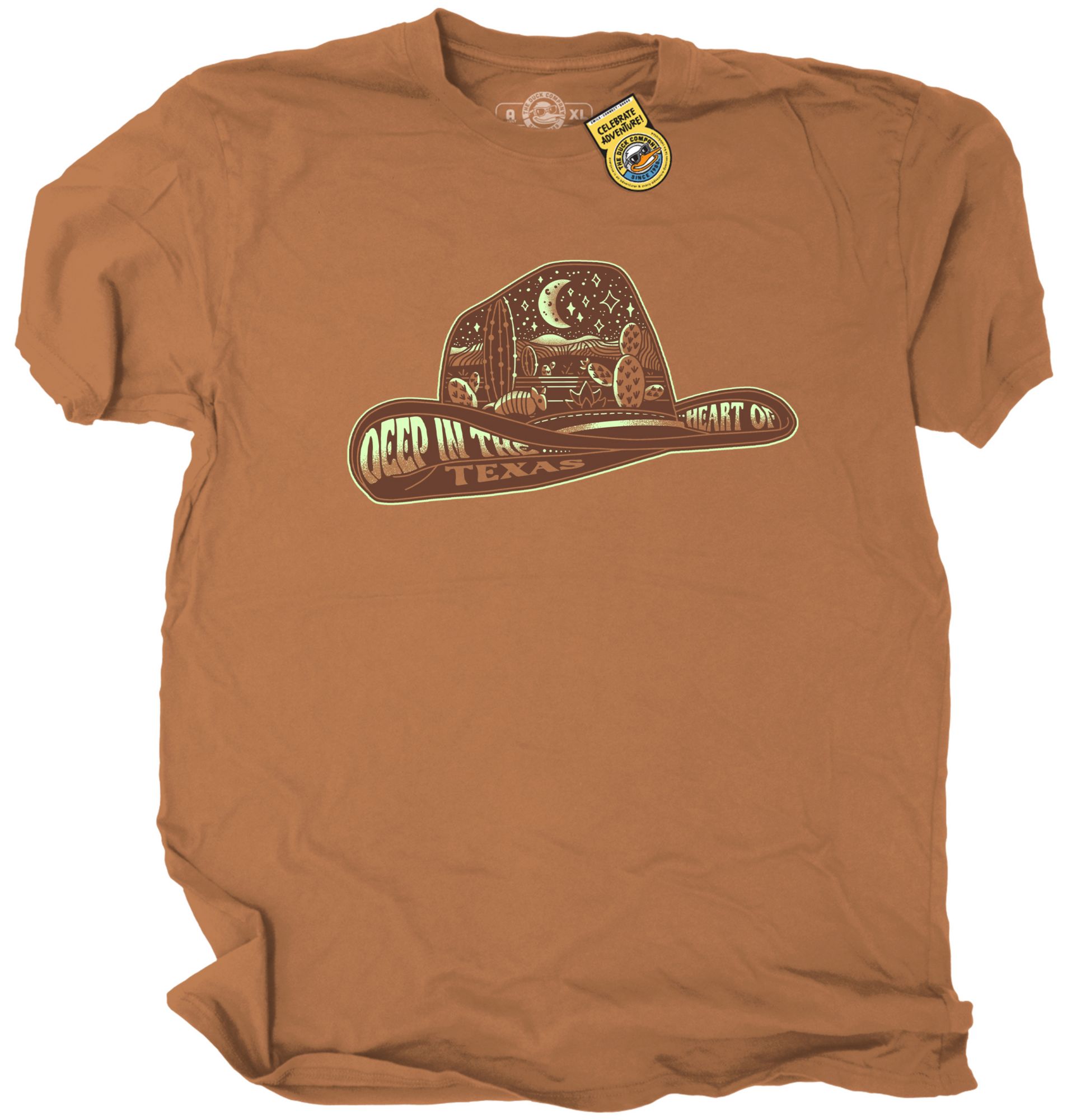 The Duck Company Adult Texas Brown Cowboy Hat T-Shirt, Men's, XL