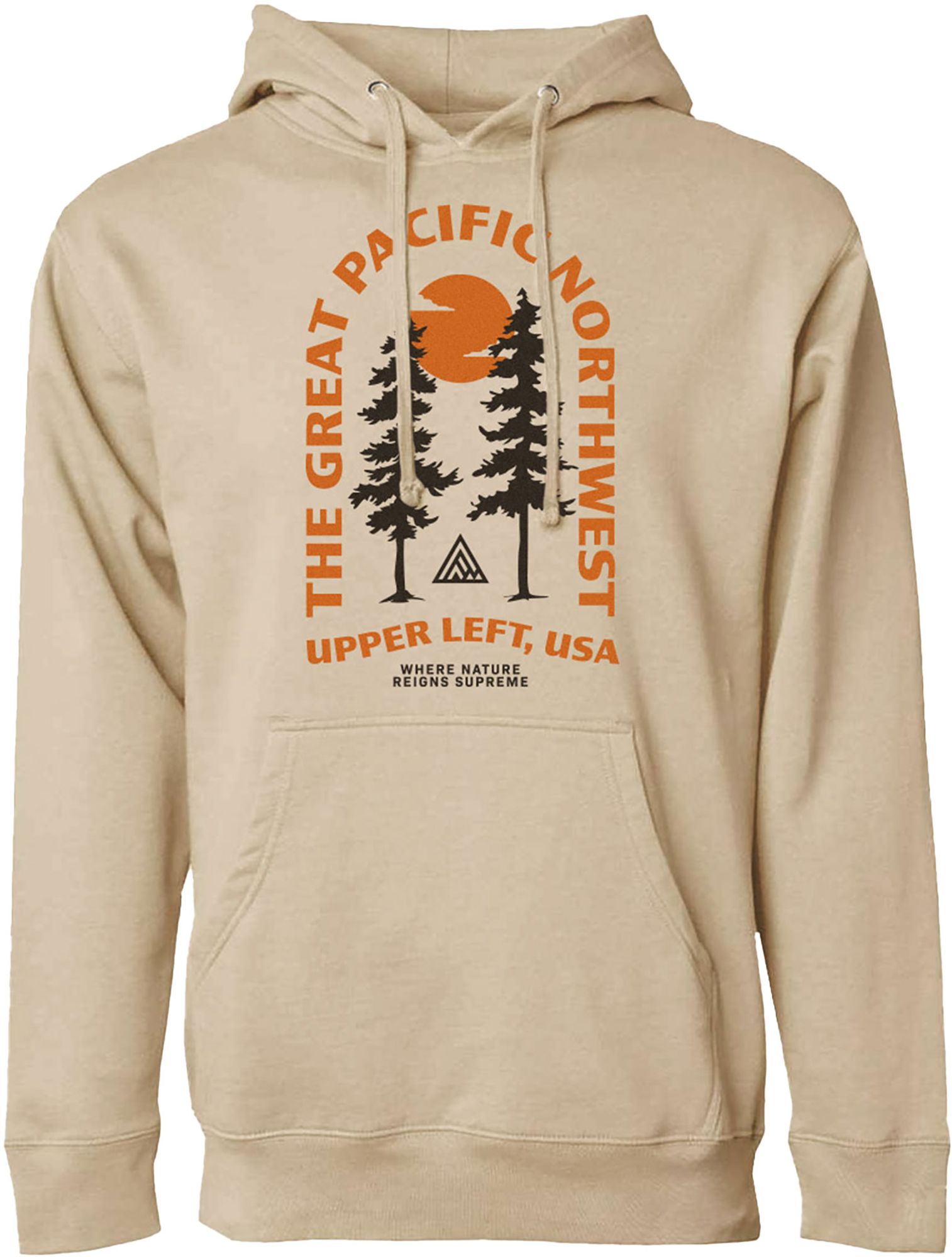Great PNW Men's Pacific Northwest Tan Reign Supreme Pullover Hoodie