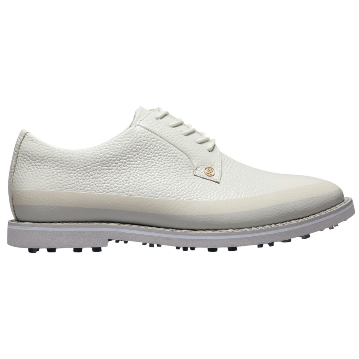 G/FORE White Pebbled Leather Lace-Up Golf Shoe with Tan Welt G/FORE Men main image 4