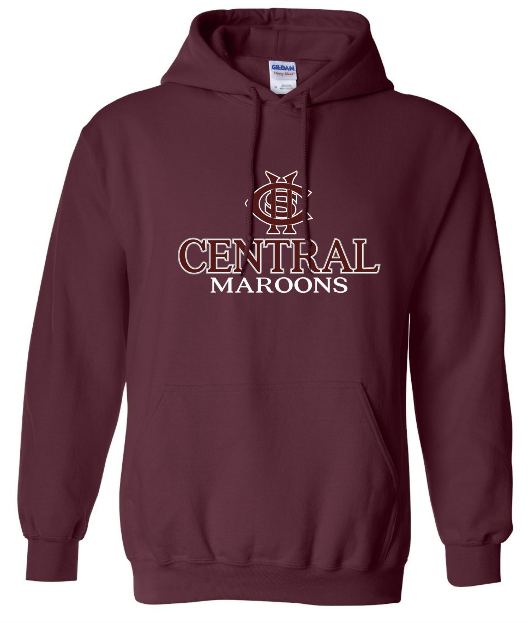 Pel Athletic Men's Champaign Central High School Maroon Pullover Hoodie