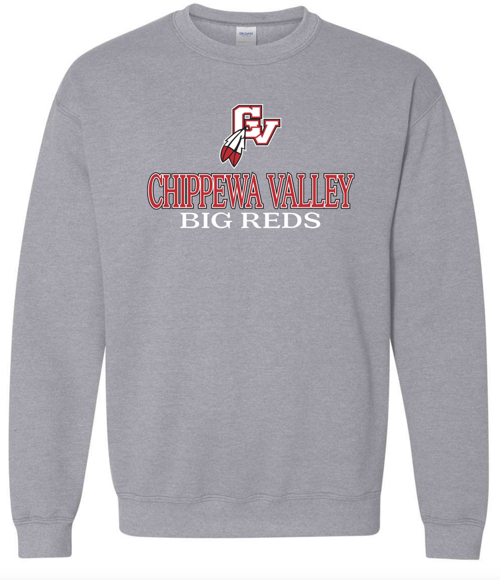 Pel Athletic Men's Chippewa Valley High School Grey Crewneck Sweatshirt