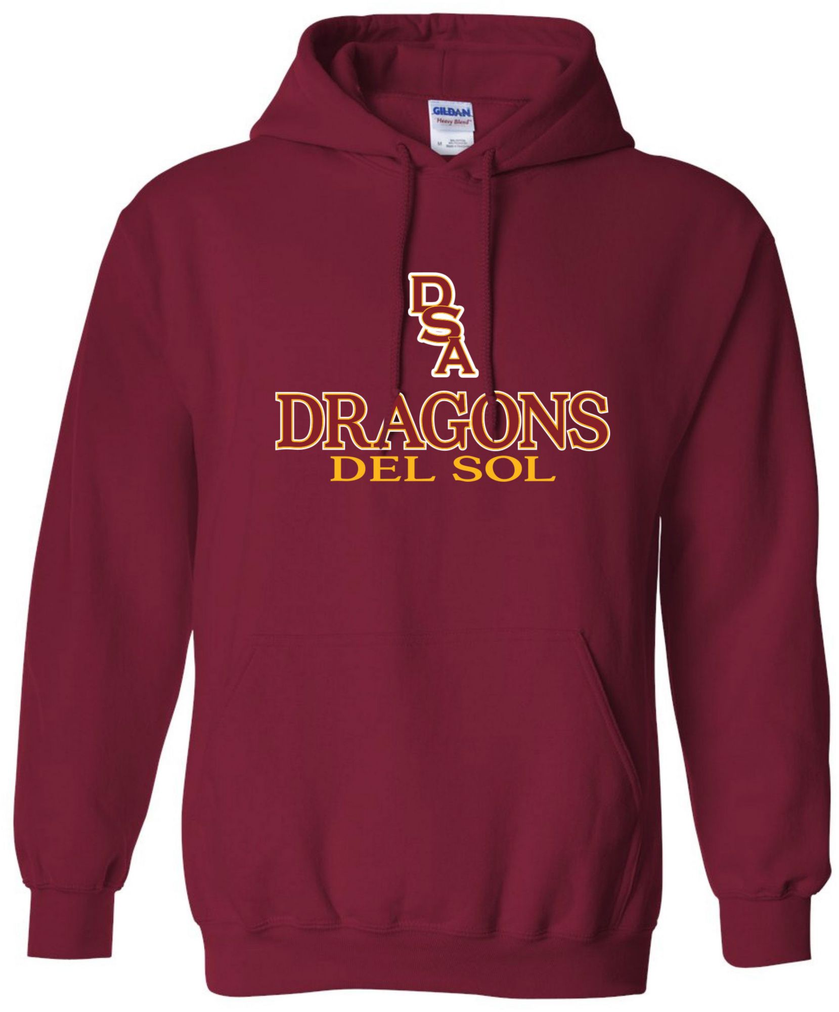 Pel Athletic Adult Del Sol Academy Logo Red Pullover Hoodie