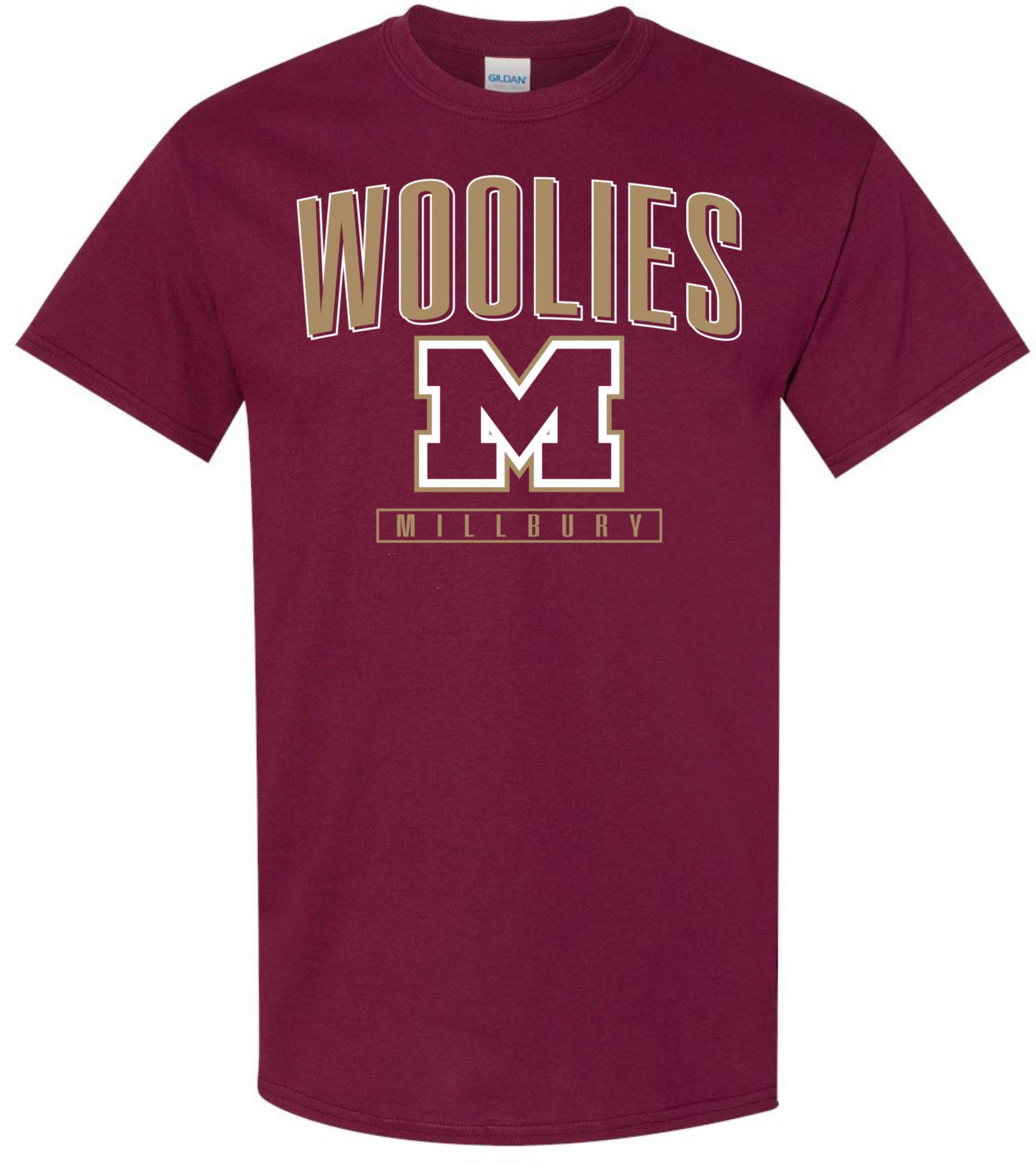 Pel Athletic Men's Millbury Memorial Sr High School Maroon T-Shirt - Red