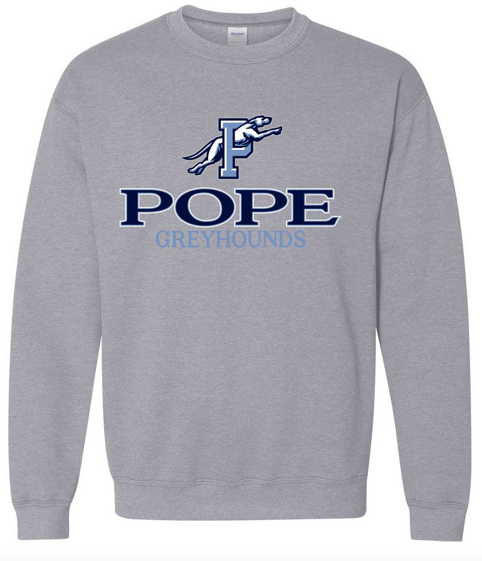 Pel Athletic Men's Pope High School Grey Crew Pullover Sweatshirt