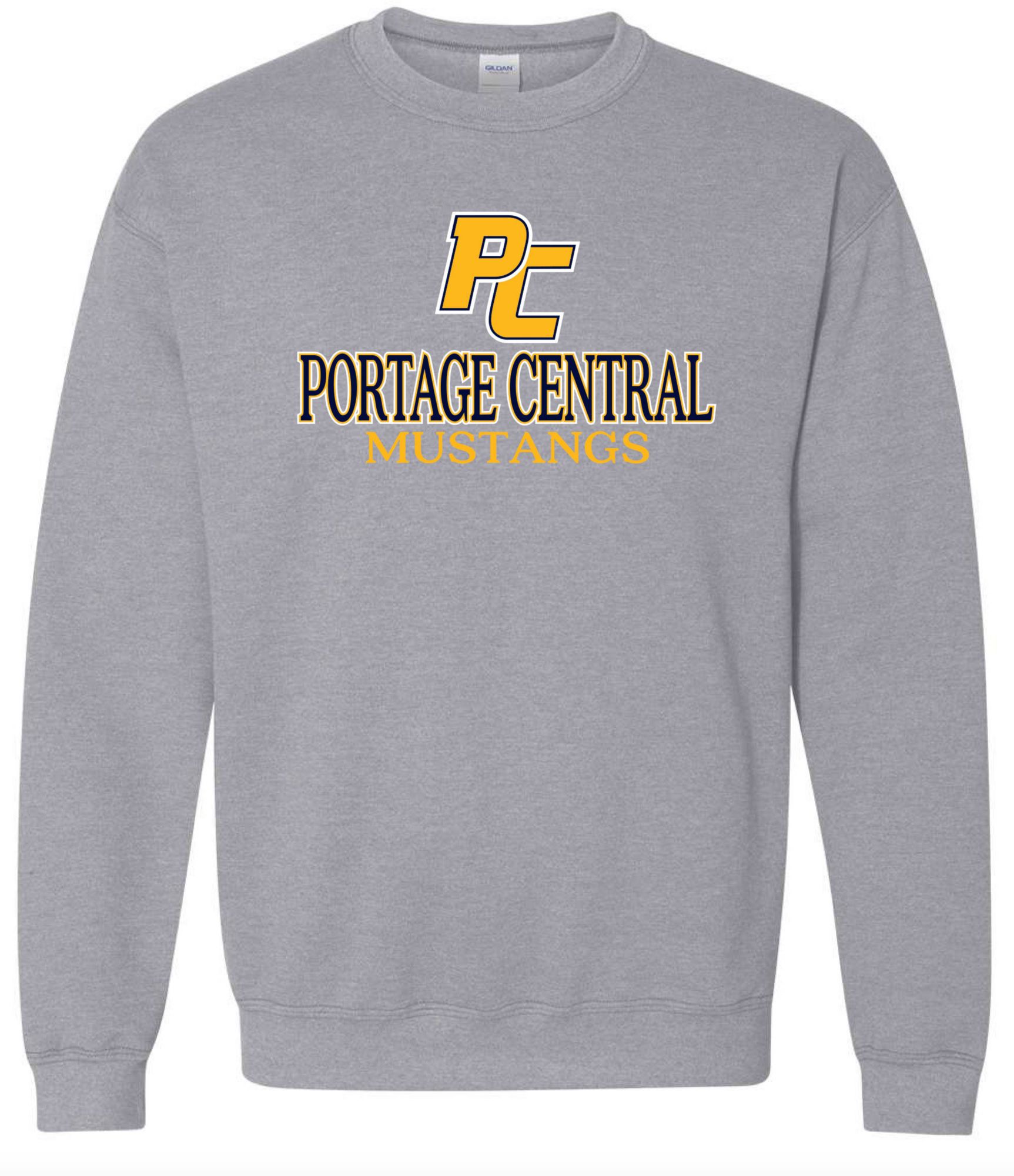 Pel Athletic Men's Portage Central High School Grey Crewneck Sweatshirt
