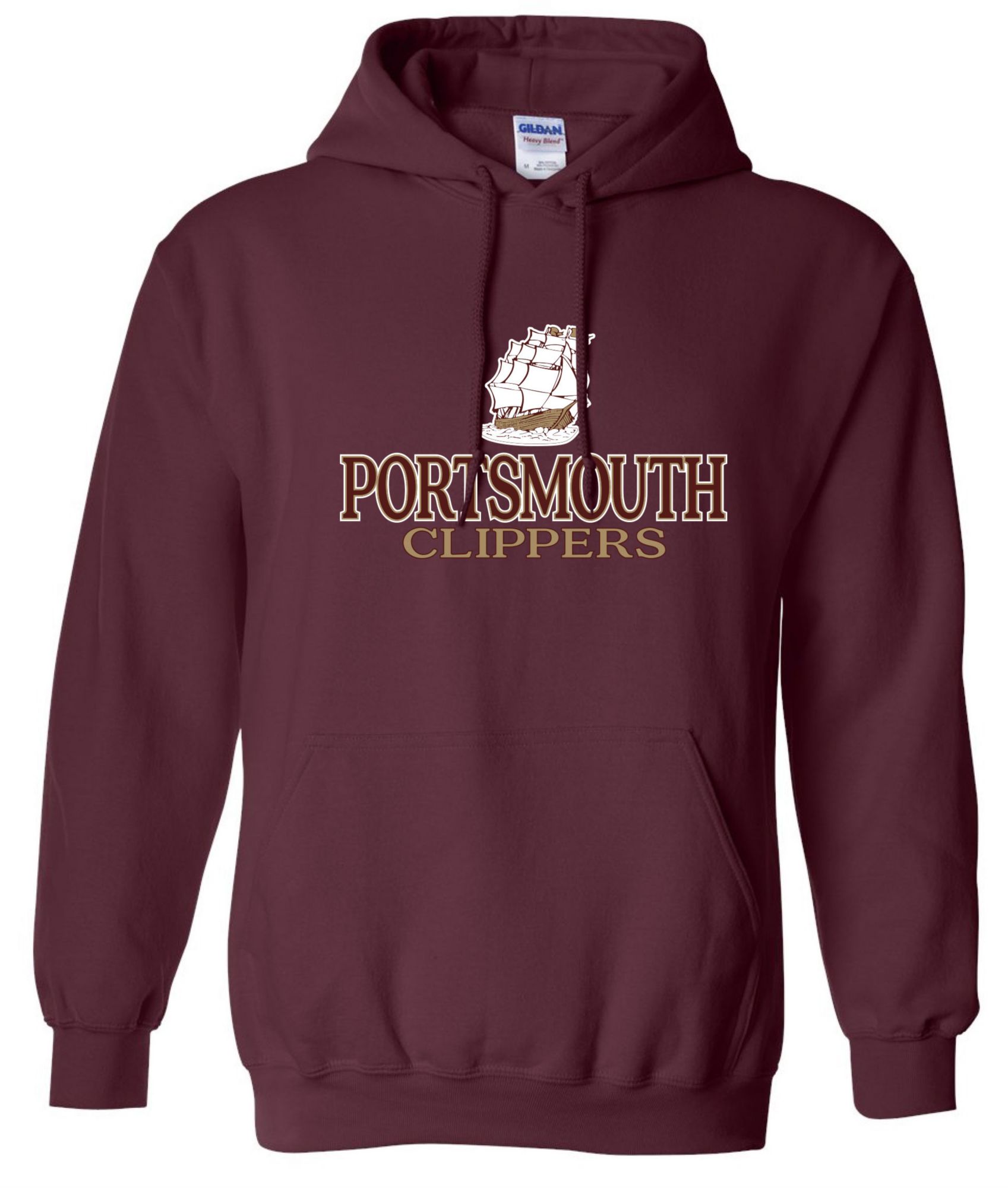 Pel Athletic Men's Portsmouth High School Maroon Pullover Hoodie