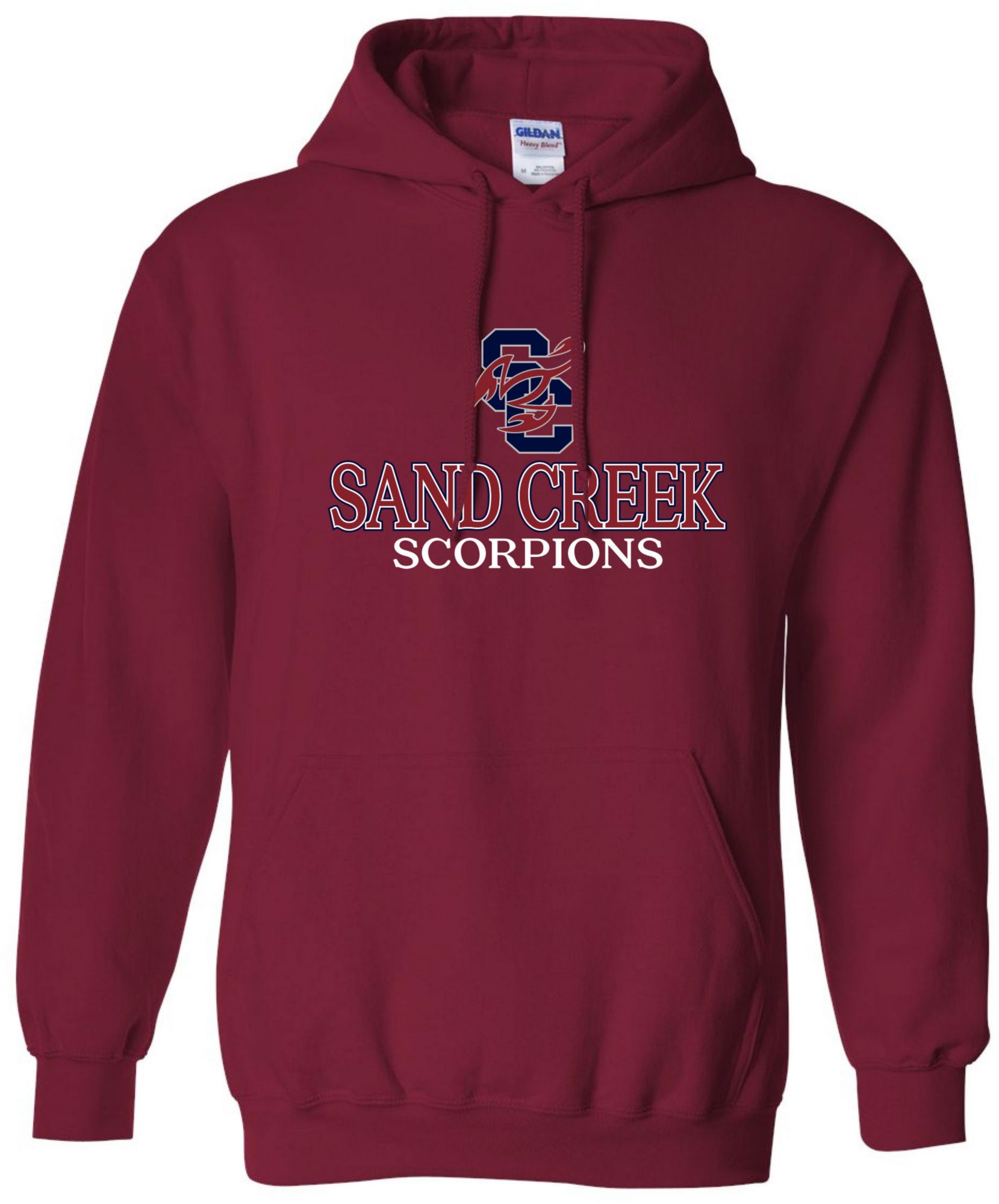 Pel Athletic Men's Sand Creek High School Red Pullover Hoodie