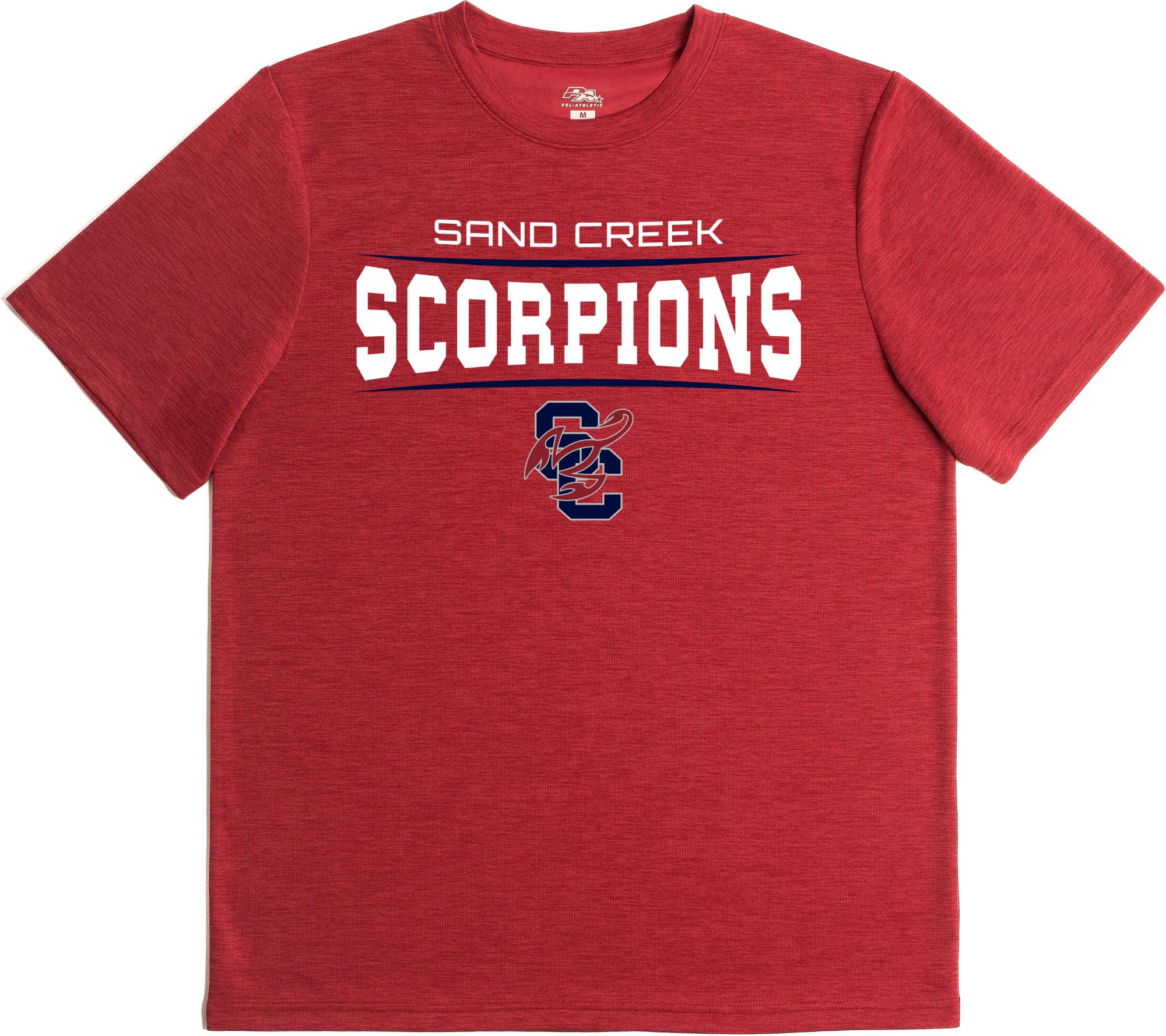 Pel Athletic Men's Sand Creek High School Red Performance T-Shirt
