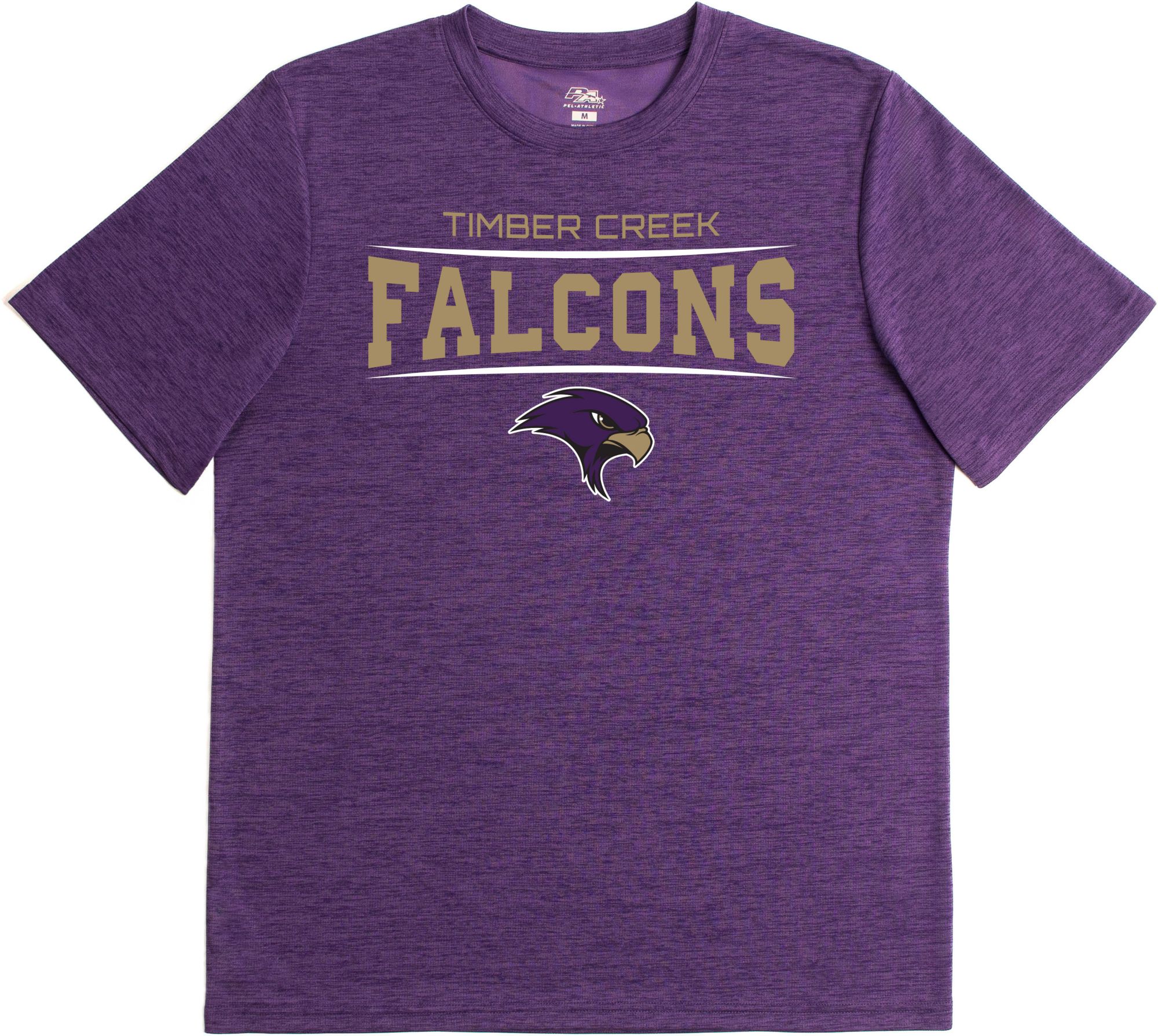 Pel Athletic Men's Timber Creek High School Purple Performance T-Shirt