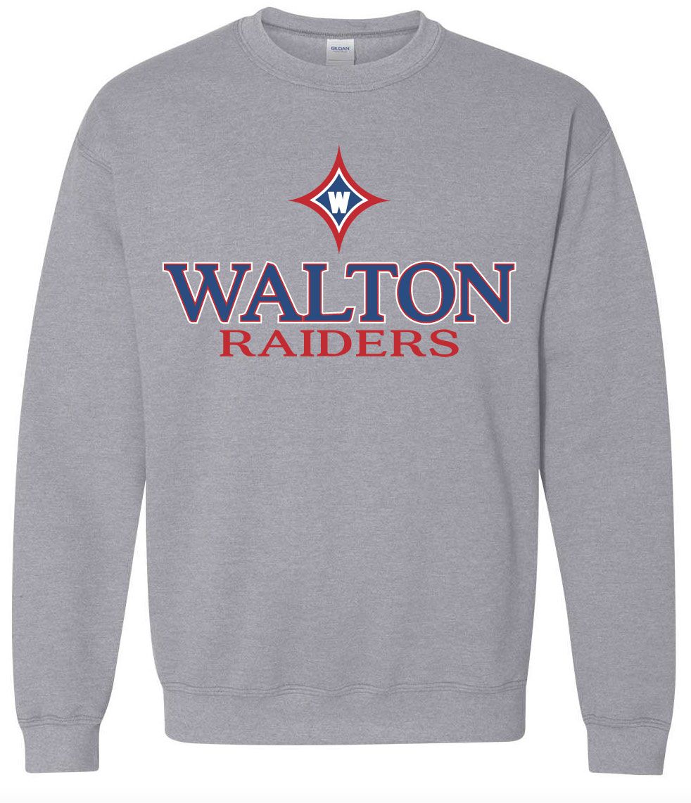 Pel Athletic Men's Walton High School Grey Crew Pullover Sweatshirt