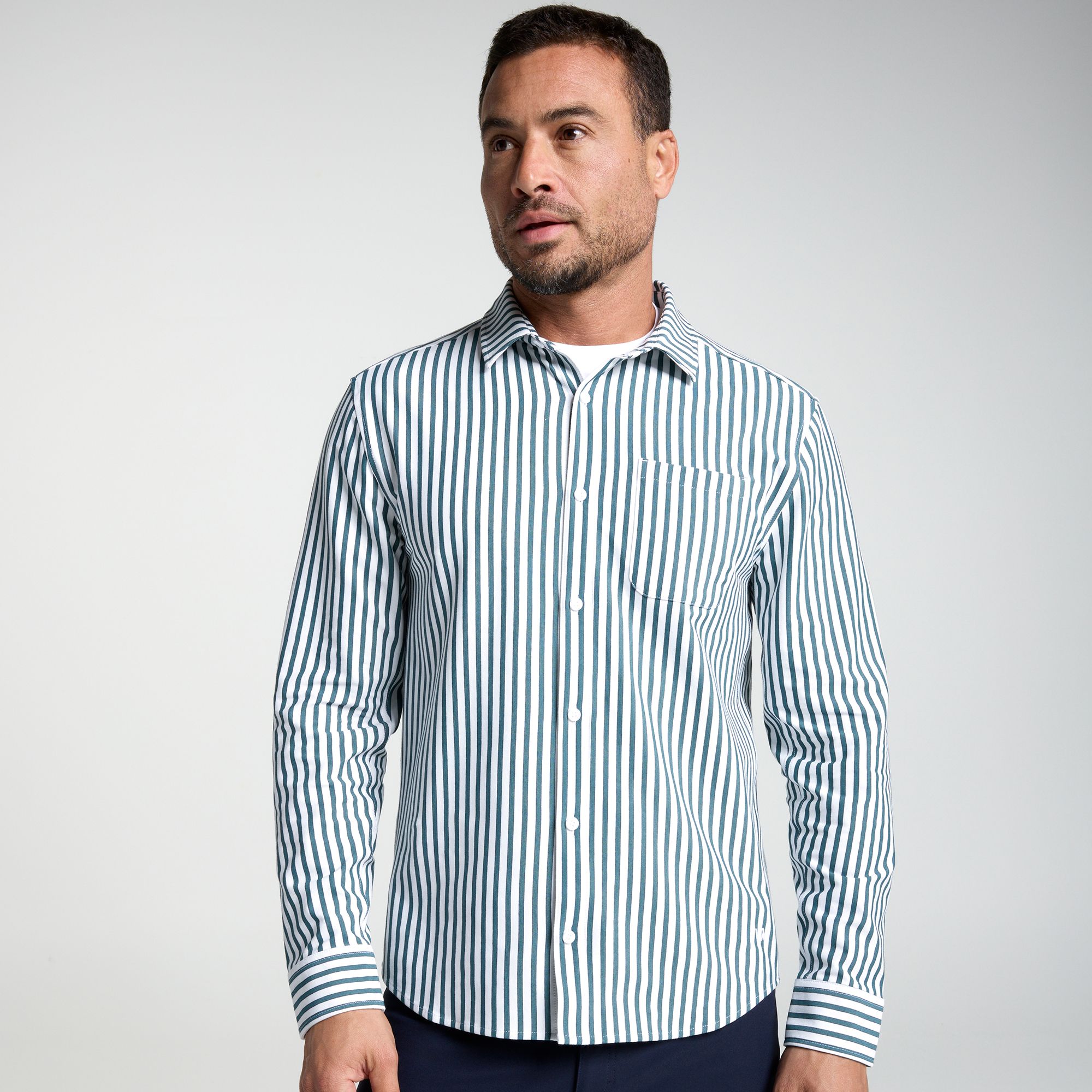 VRST Men's Limitless Pique Long Sleeve Button Up Shirt