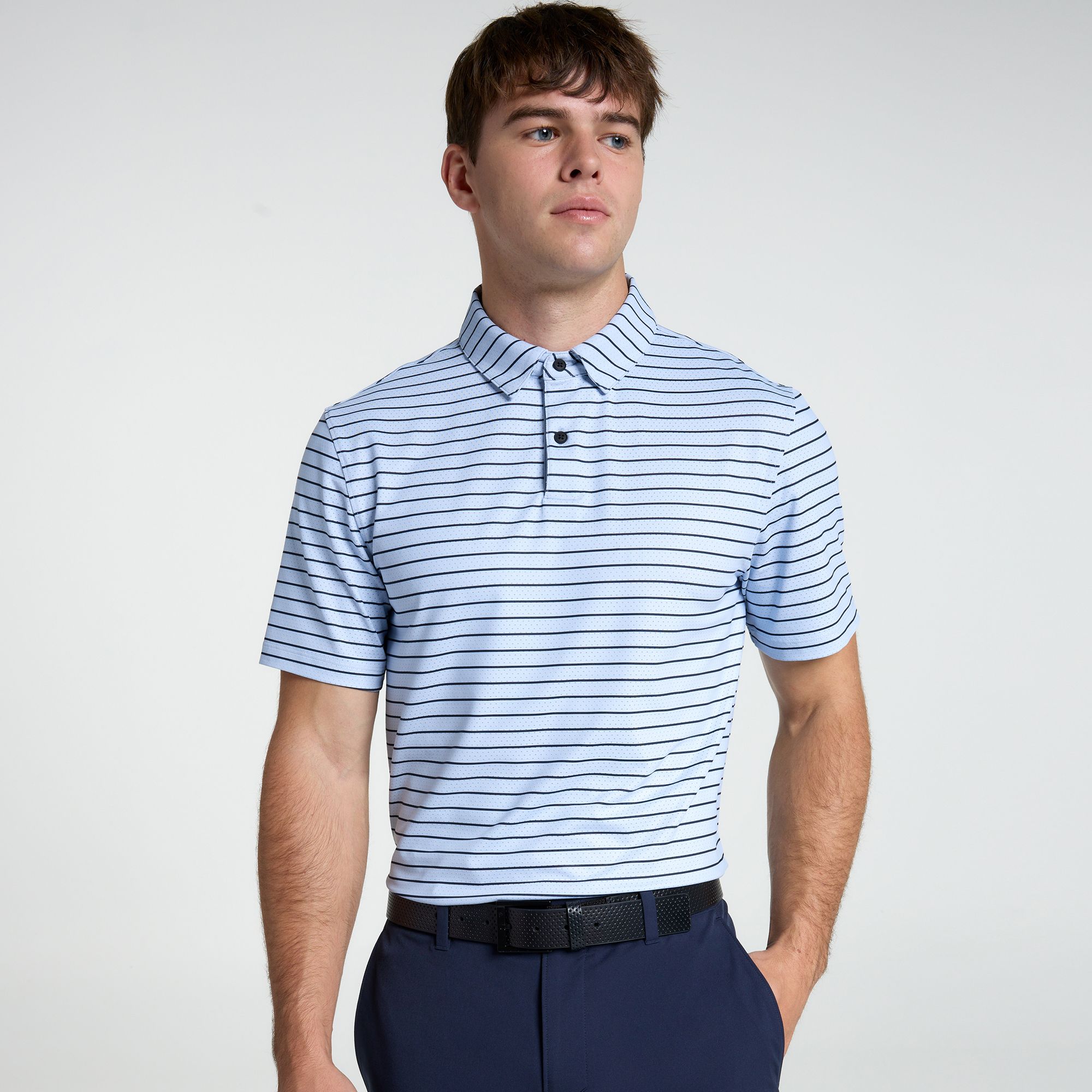 VRST Men's Pivot Stripe Golf Polo