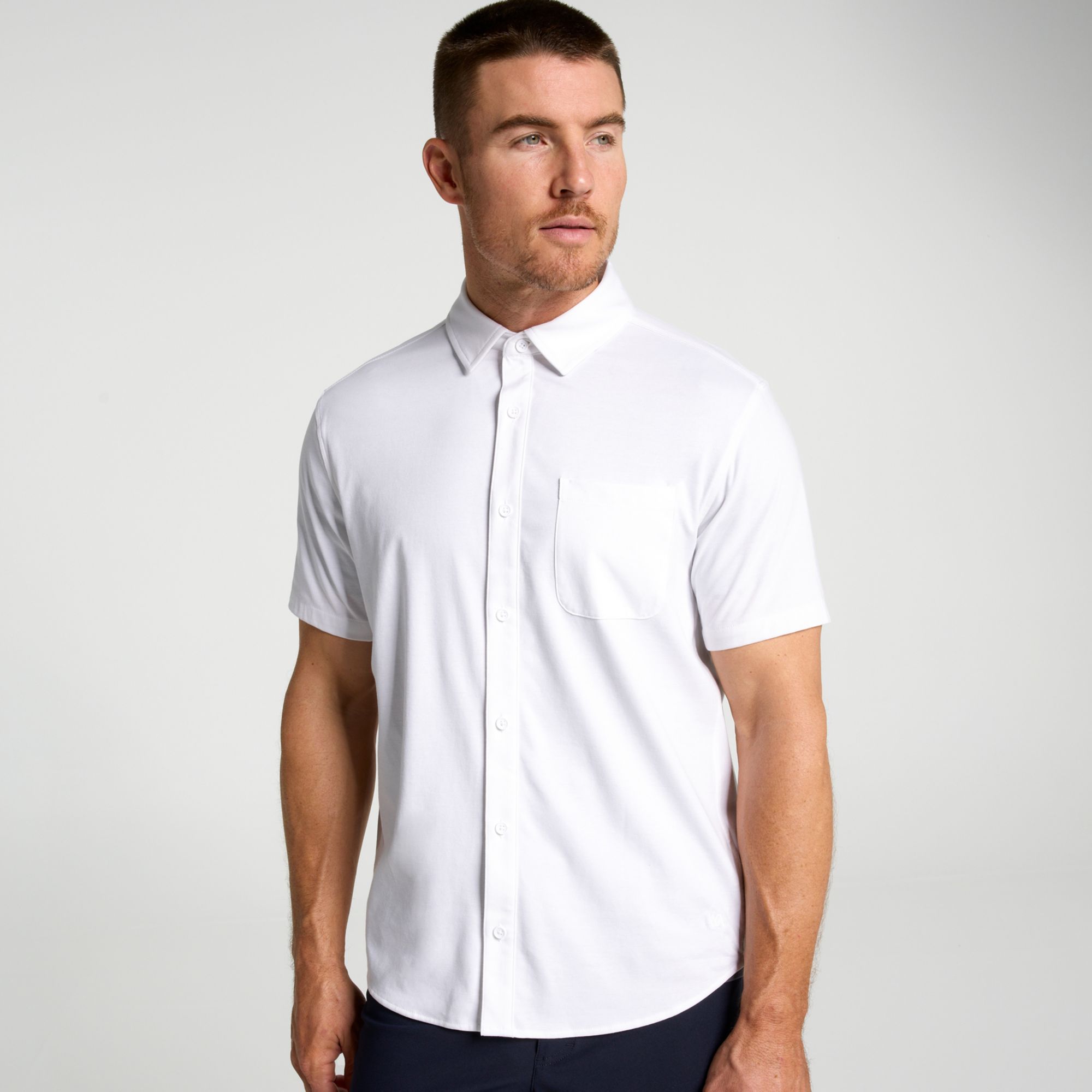 VRST Men's Limitless Pique Short Sleeve Button Up Shirt