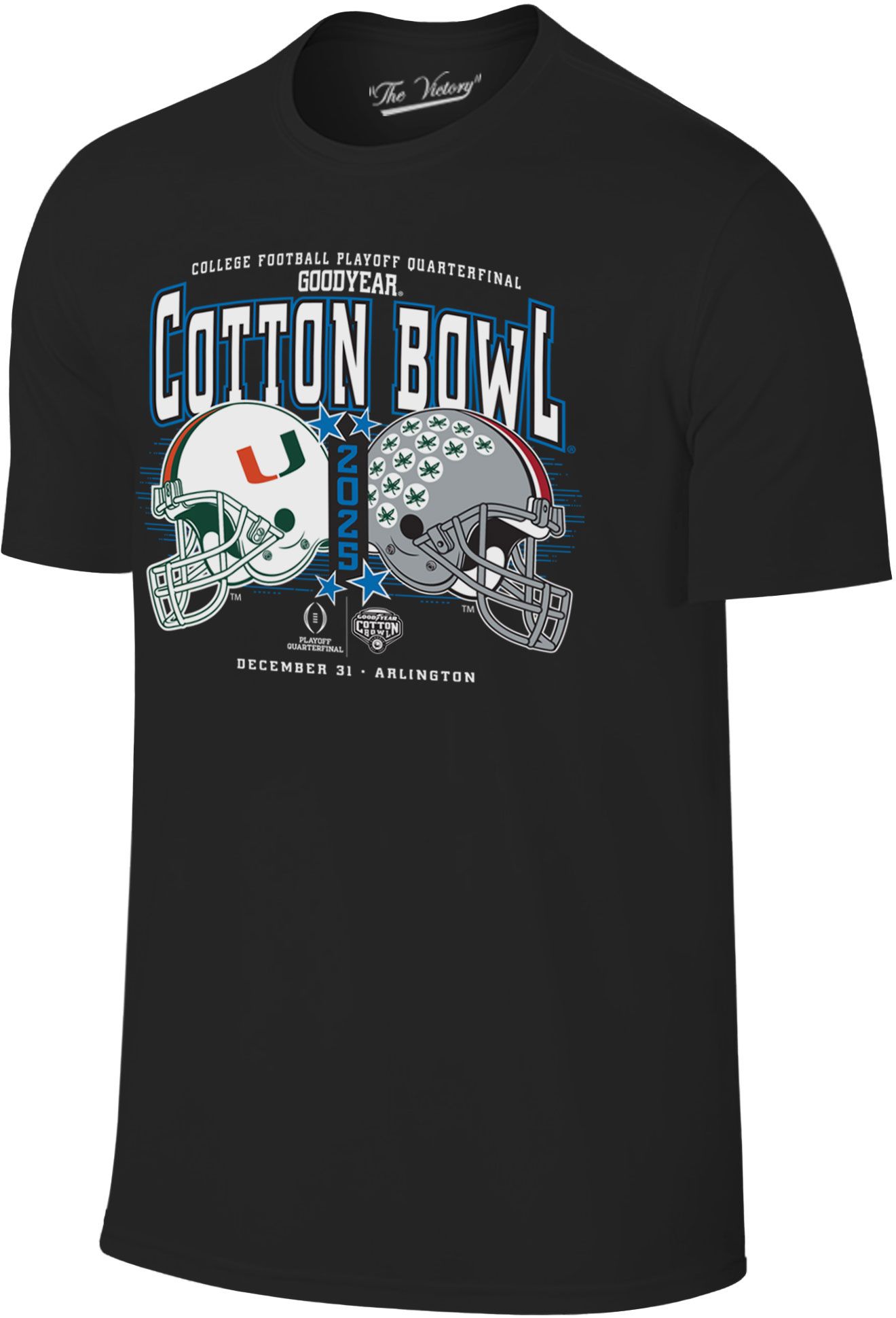 Retro Brand Adult 2025-26 CFP Quarterfinal Ohio State Buckeyes/Miami Hurricanes Cotton Bowl T-Shirt