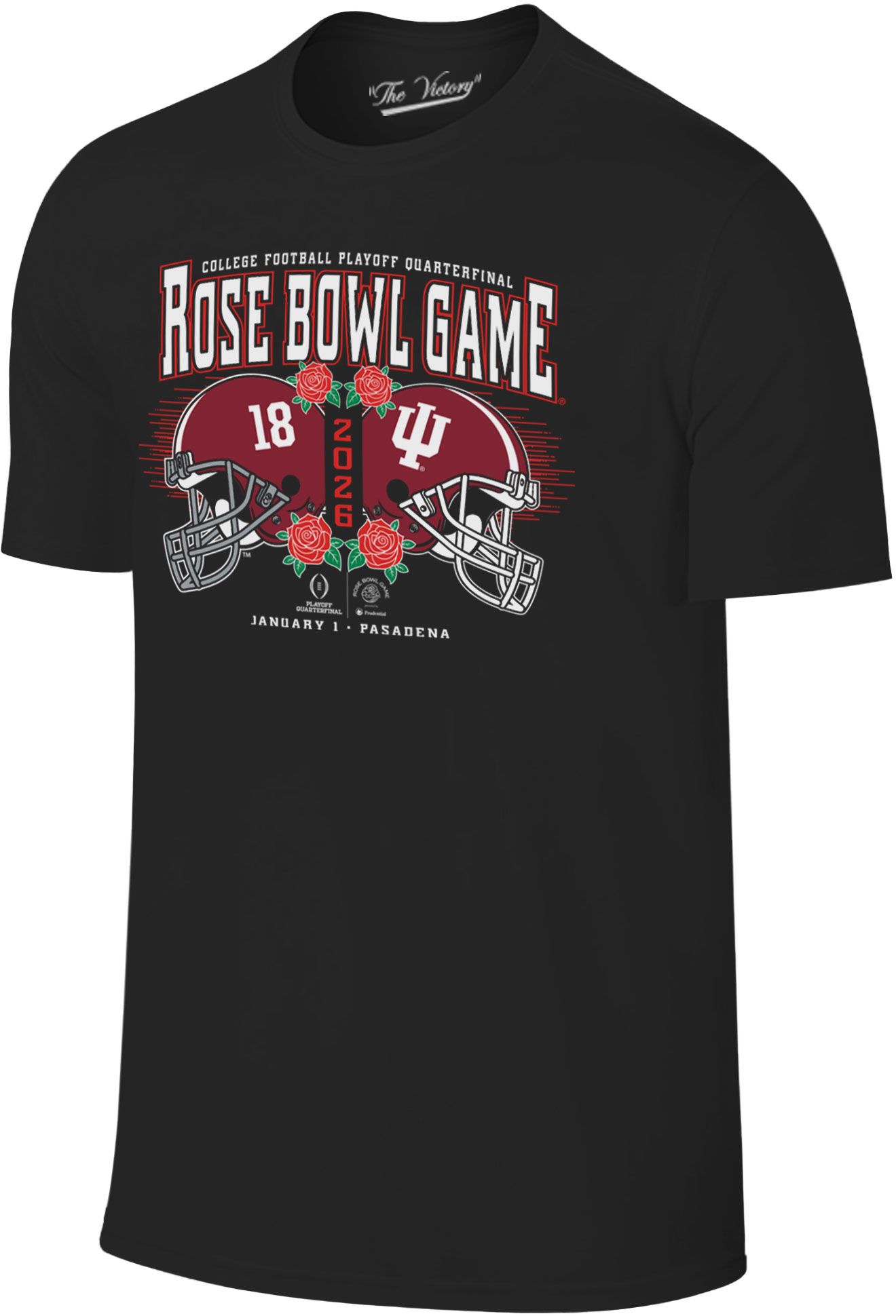 Retro Brand Adult 2025-26 CFP Quarterfinal Indiana Hoosiers/Alabama Crimson Tide Rose Bowl T-Shirt