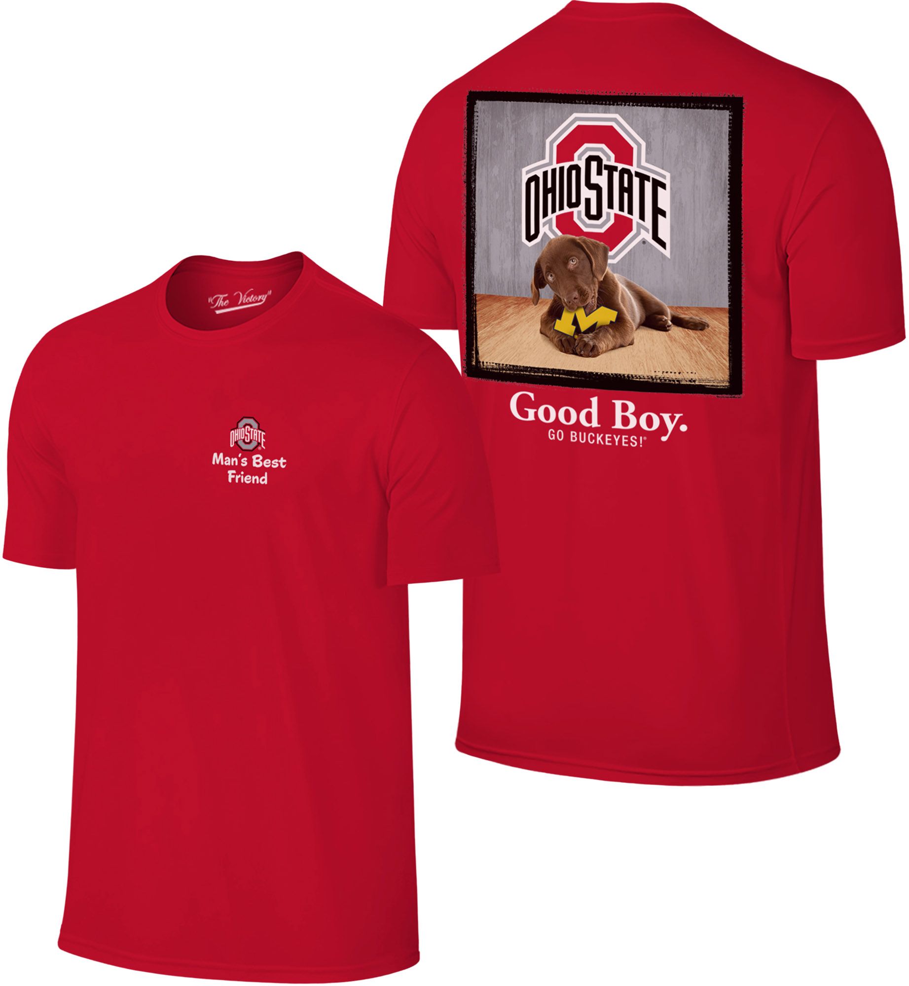 Retro Brand Men's Ohio State Buckeyes Red Good Boy T-Shirt