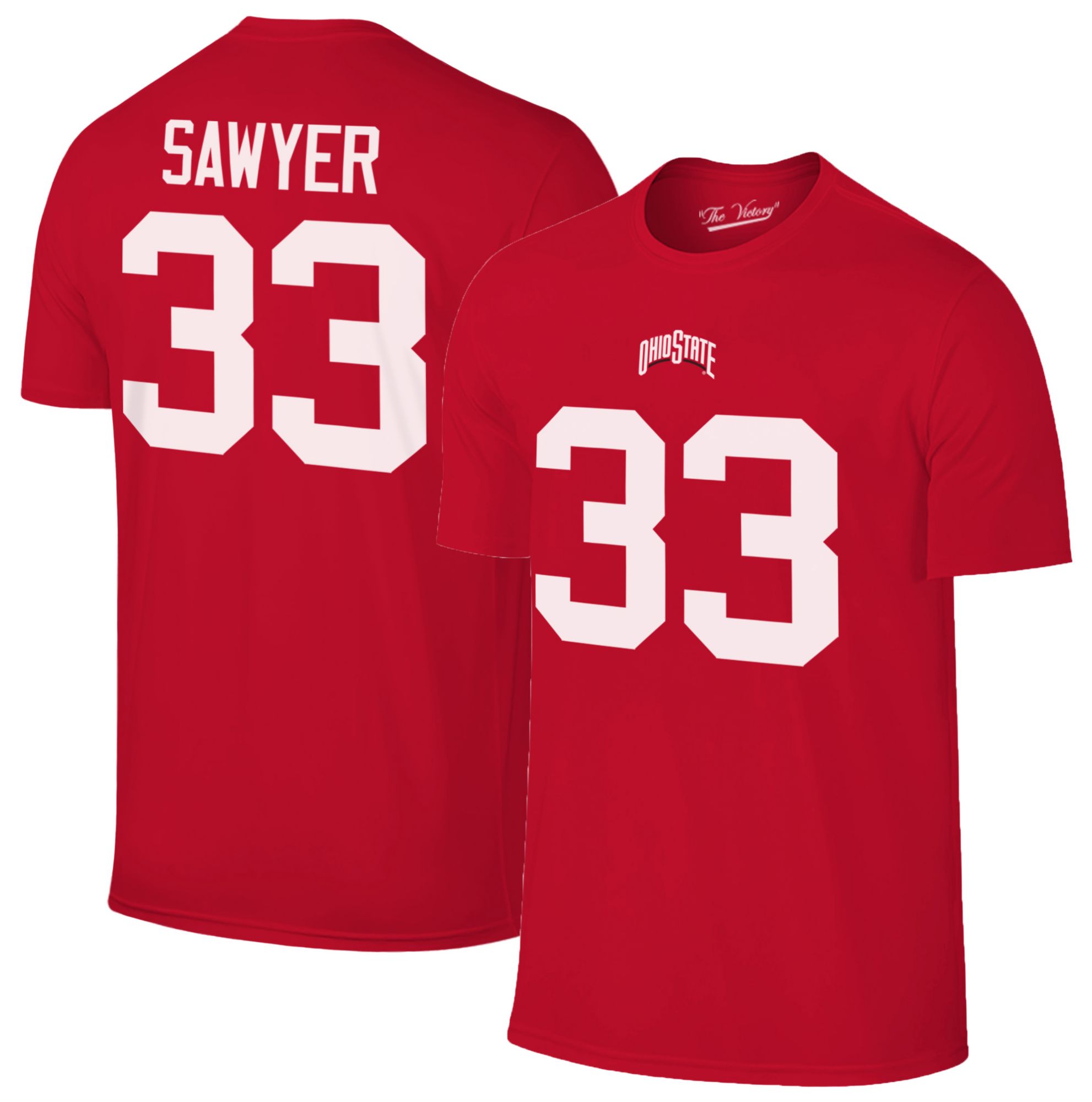 Retro Brand Men's Ohio State Buckeyes Jack Sawyer #33 Red T-Shirt