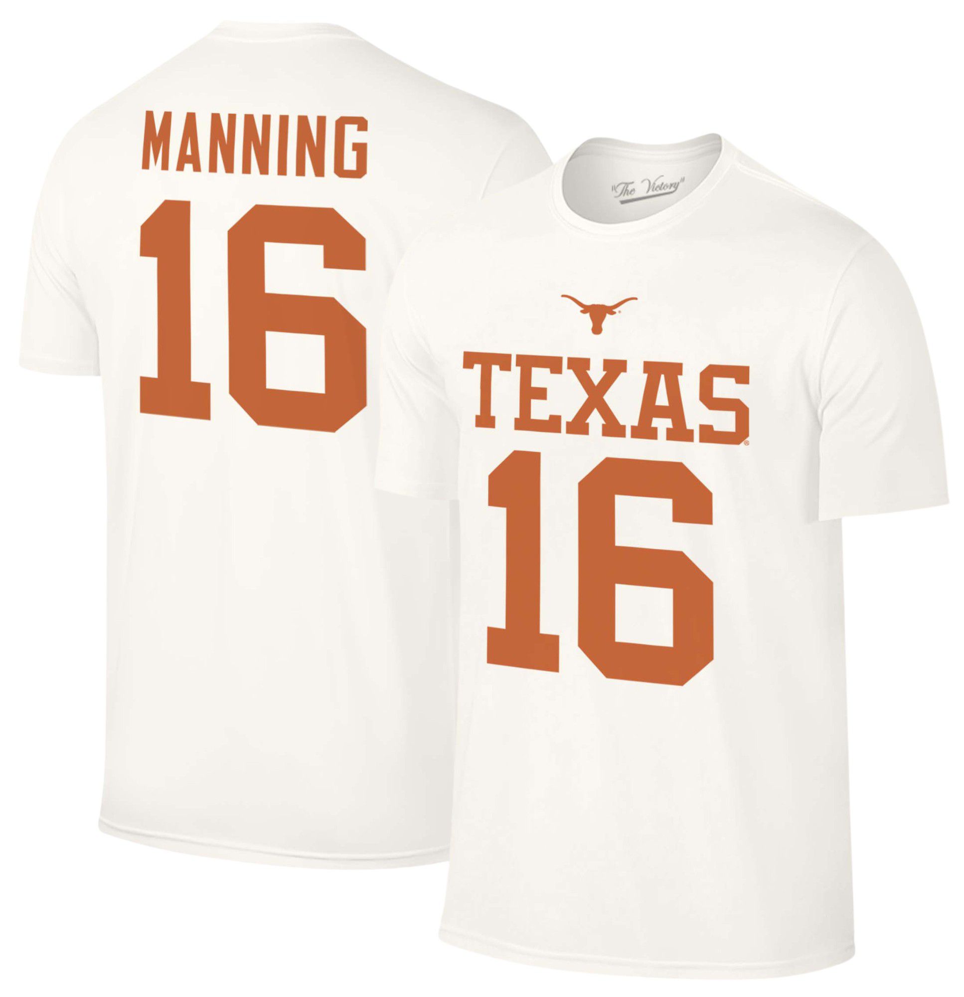 Retro Brand Men's Texas Longhorns Arch Manning #16 Natural T-Shirt