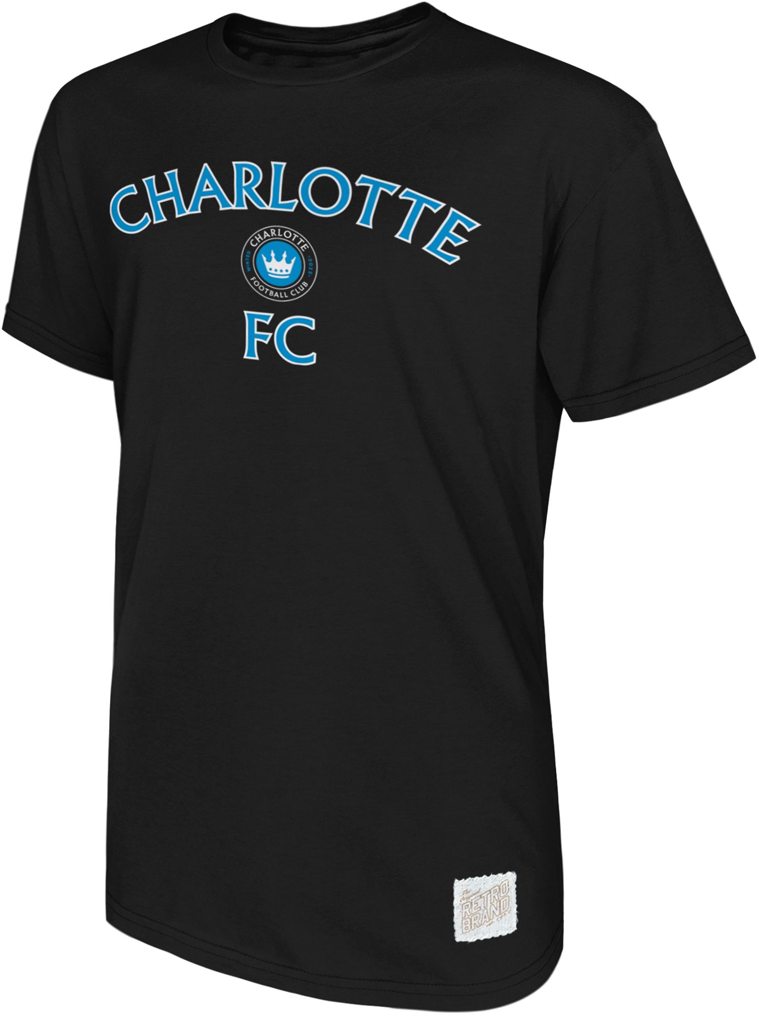 Retro Brand Youth Charlotte FC Black Team Logo Home T-Shirt
