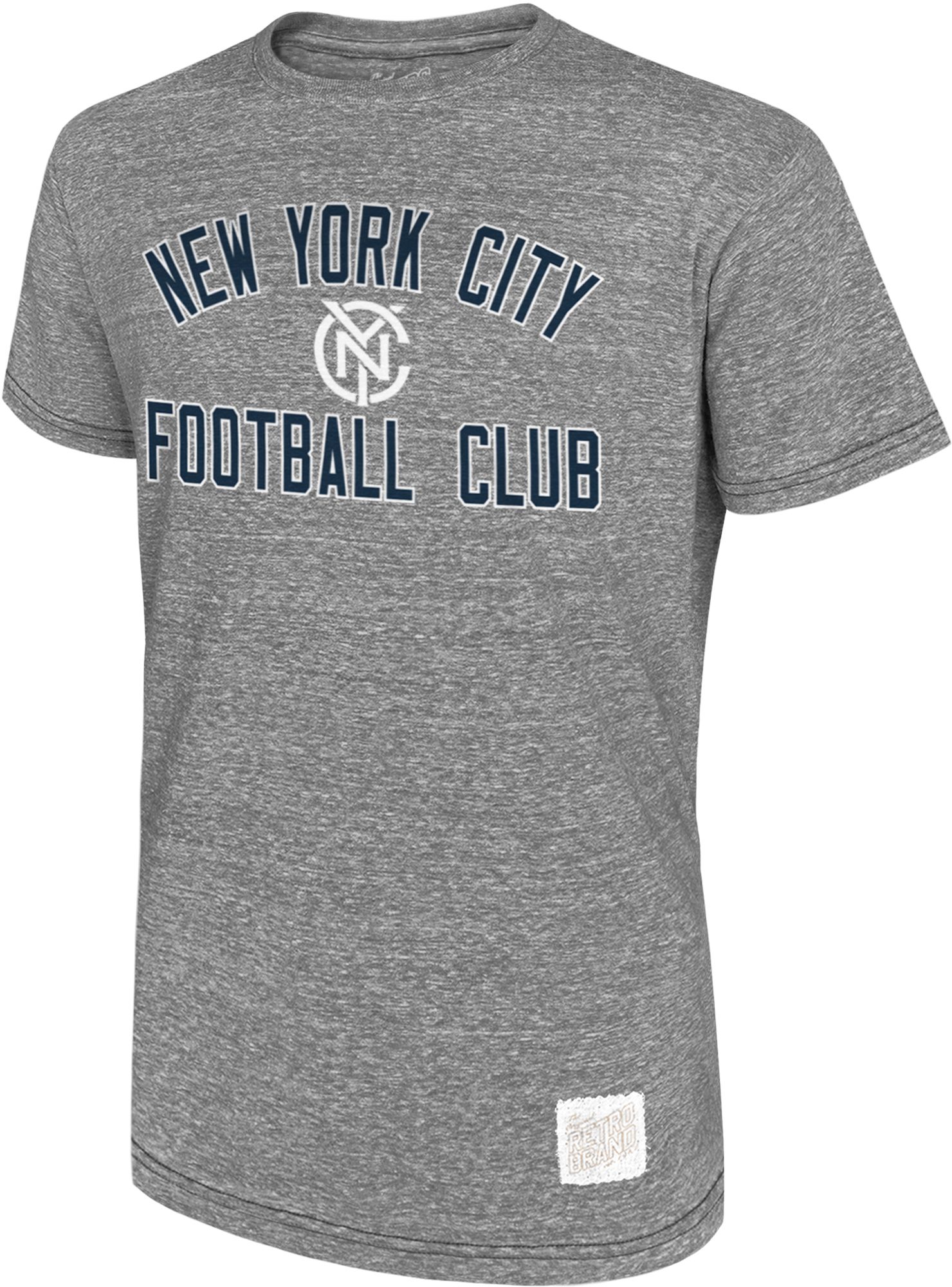 Retro Brand Youth New York City FC Gray Heather Team Logo Home T-Shirt