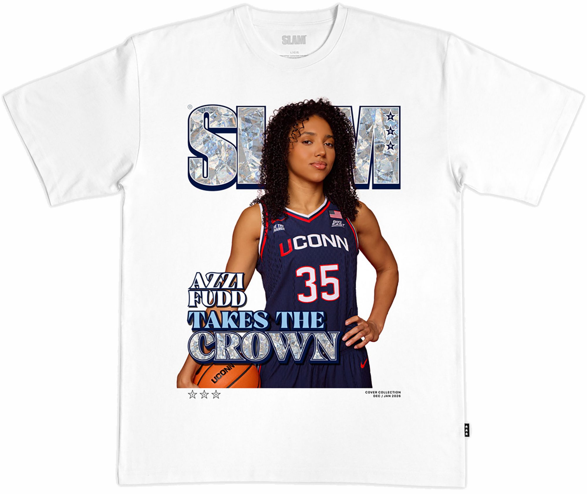 SLAM Adult UConn Huskies Azzi Fudd Magazine Cover White T-Shirt