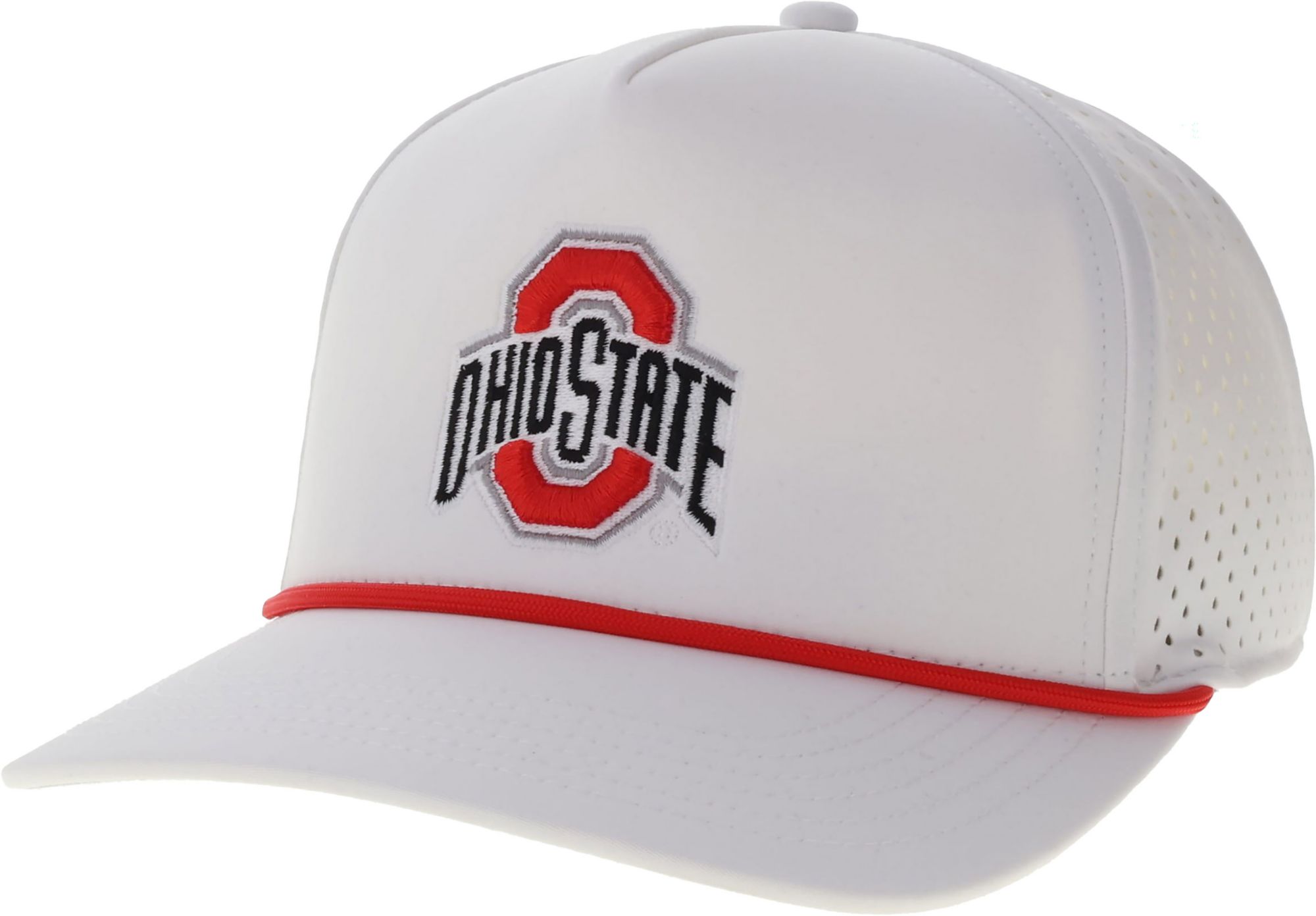 League-Legacy Adult Ohio State Buckeyes White Logo Cut Above Snapback Hat