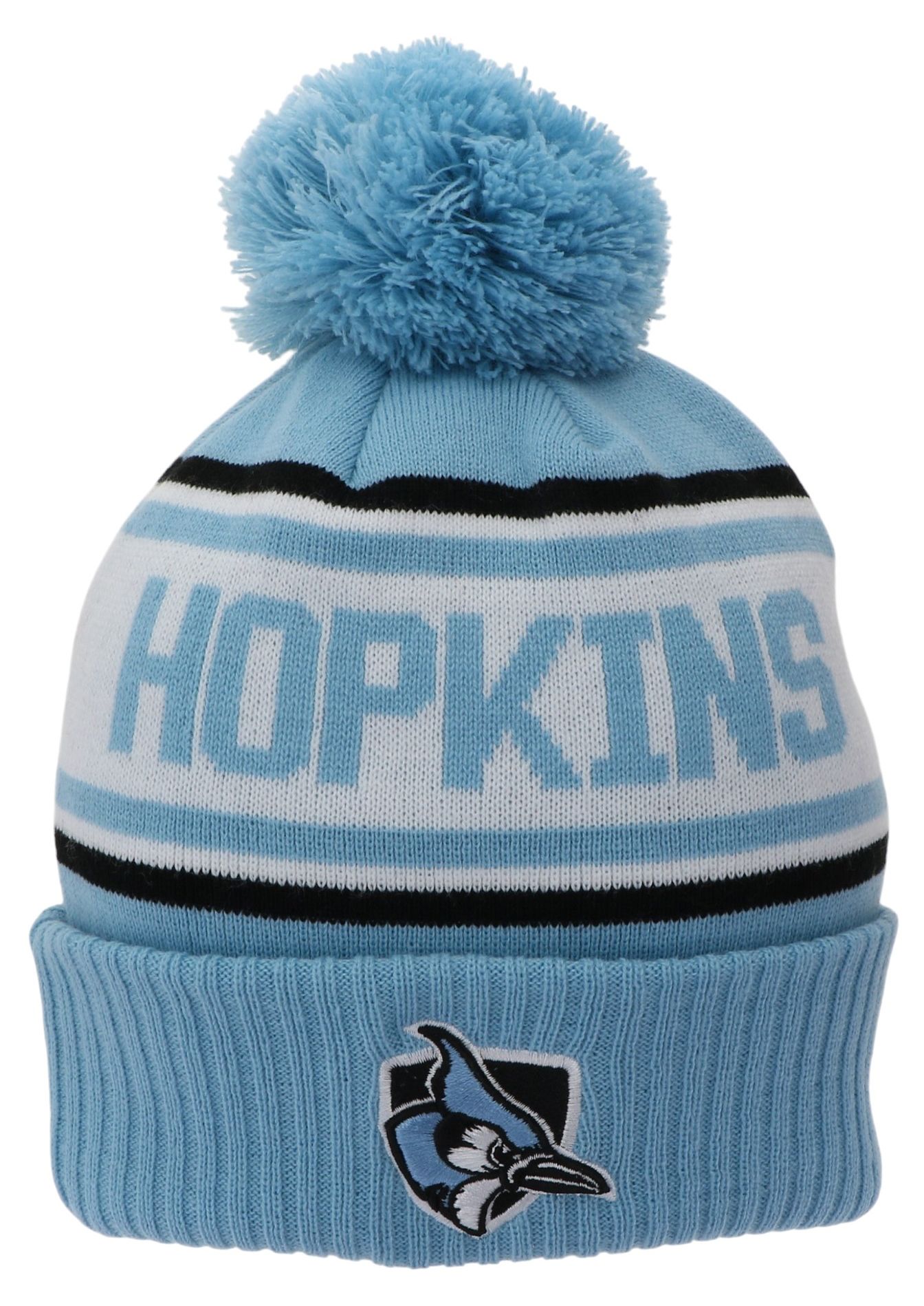 League-Legacy Adult Johns Hopkins Blue Jays Light Blue Pom Knit Beanie