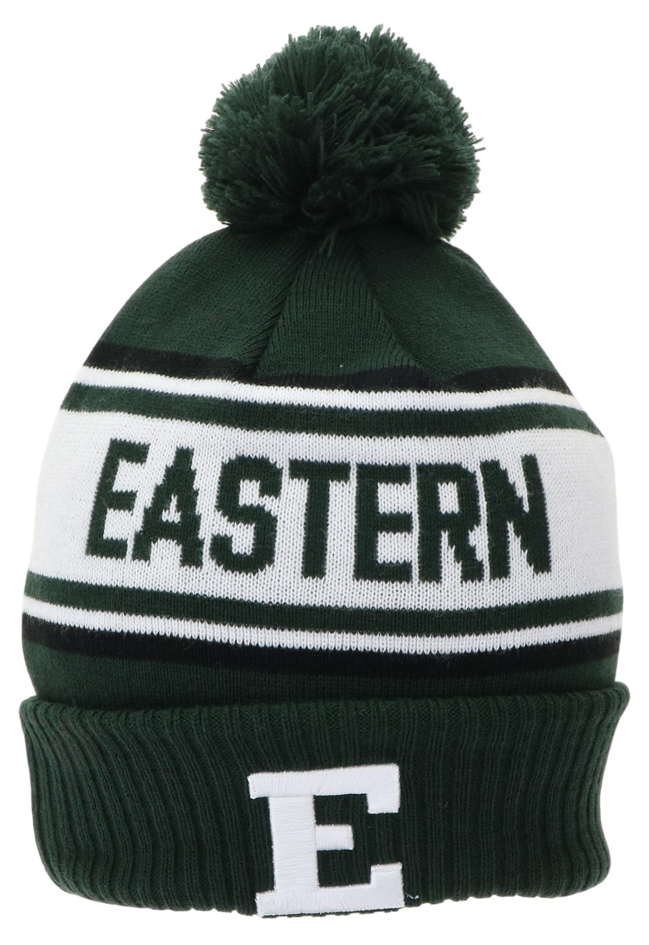 League-Legacy Adult Eastern Michigan Eagles Green Pom Knit Beanie