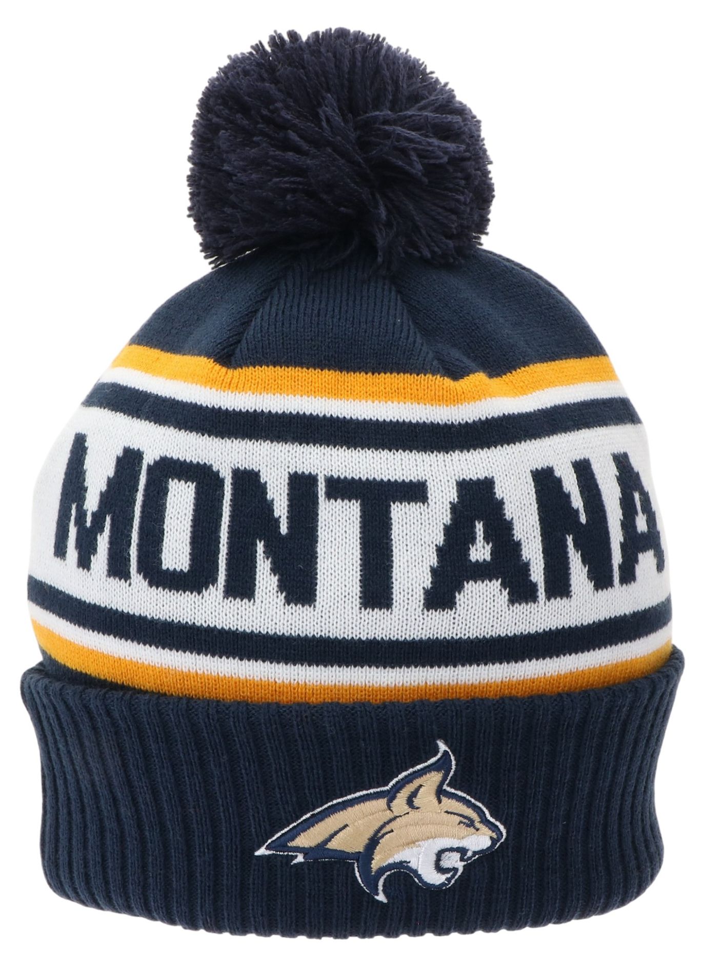 League-Legacy Adult Montana State Bobcats Navy Pom Knit Beanie