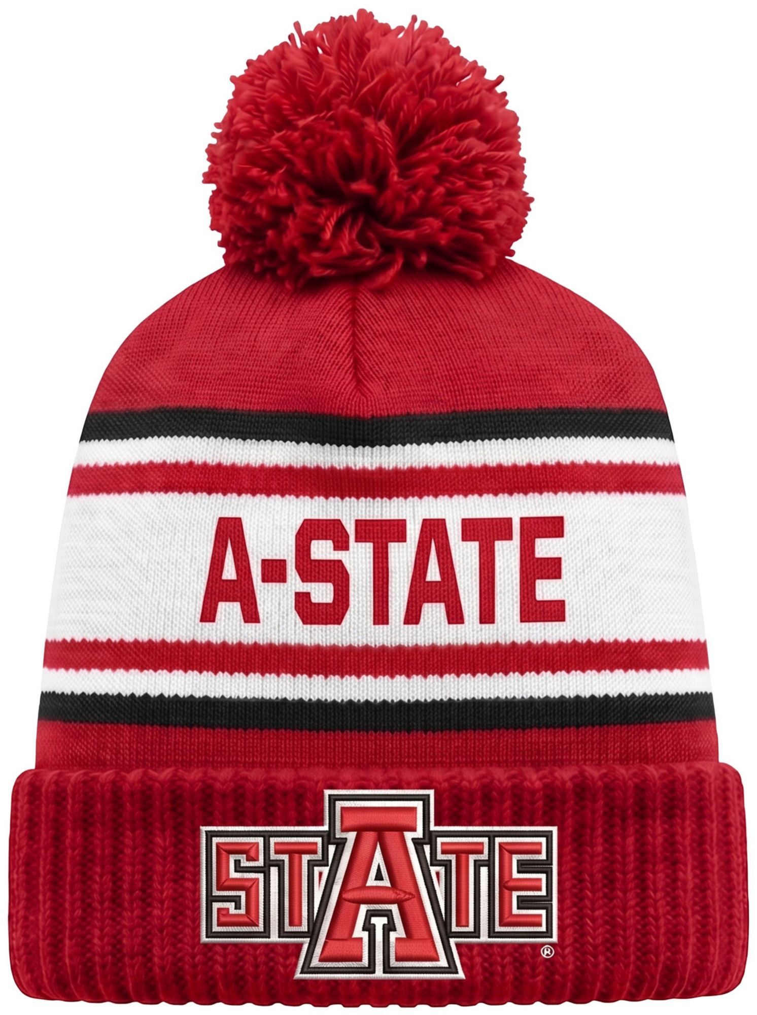 League-Legacy Adult Arkansas State Red Wolves Red Pom Knit Beanie