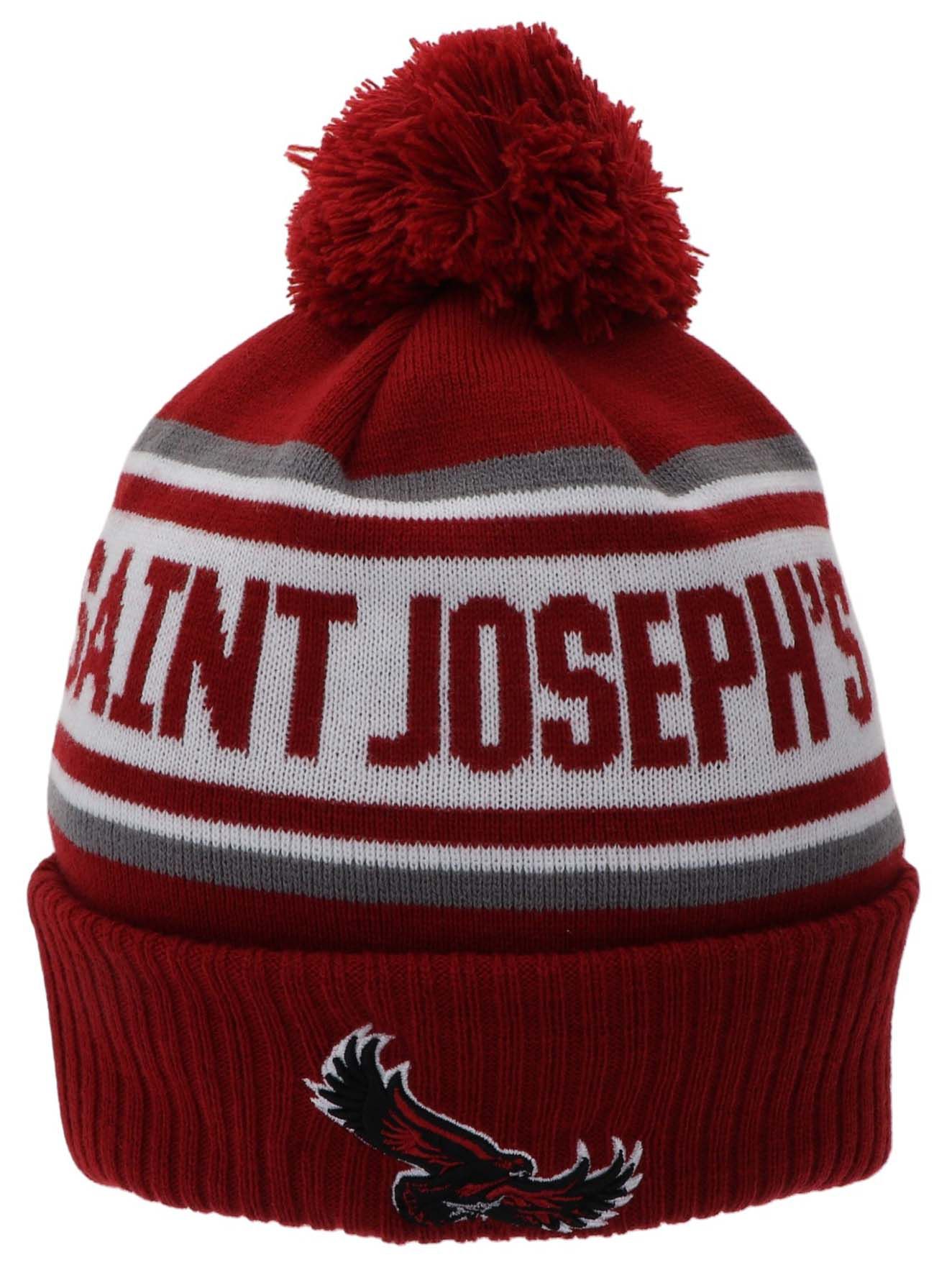 League-Legacy Adult Saint Joseph's Hawks Red Pom Knit Beanie
