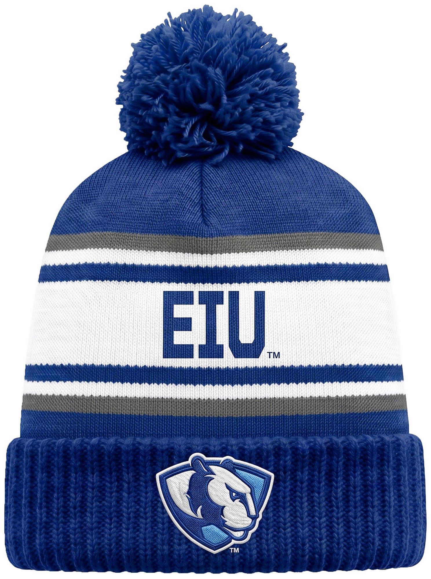 League-Legacy Adult Eastern Illinois Panthers Royal Pom Knit Beanie