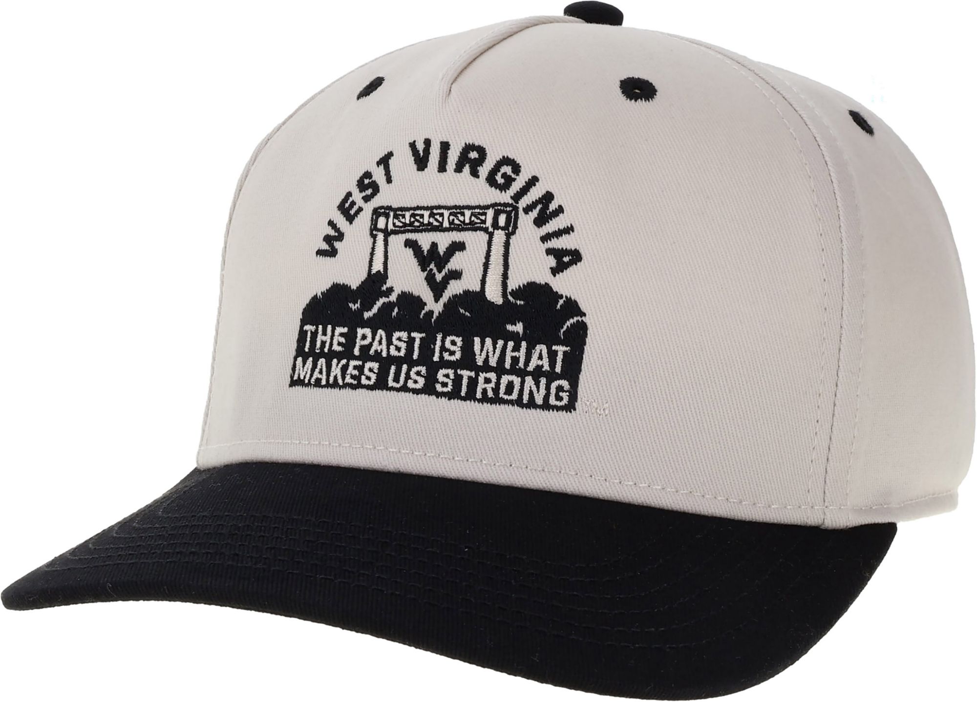 League-Legacy Adult West Virginia Mountaineers Stone/Black 2-Tone 'Built on Bravery' Heritage Adjustable Hat