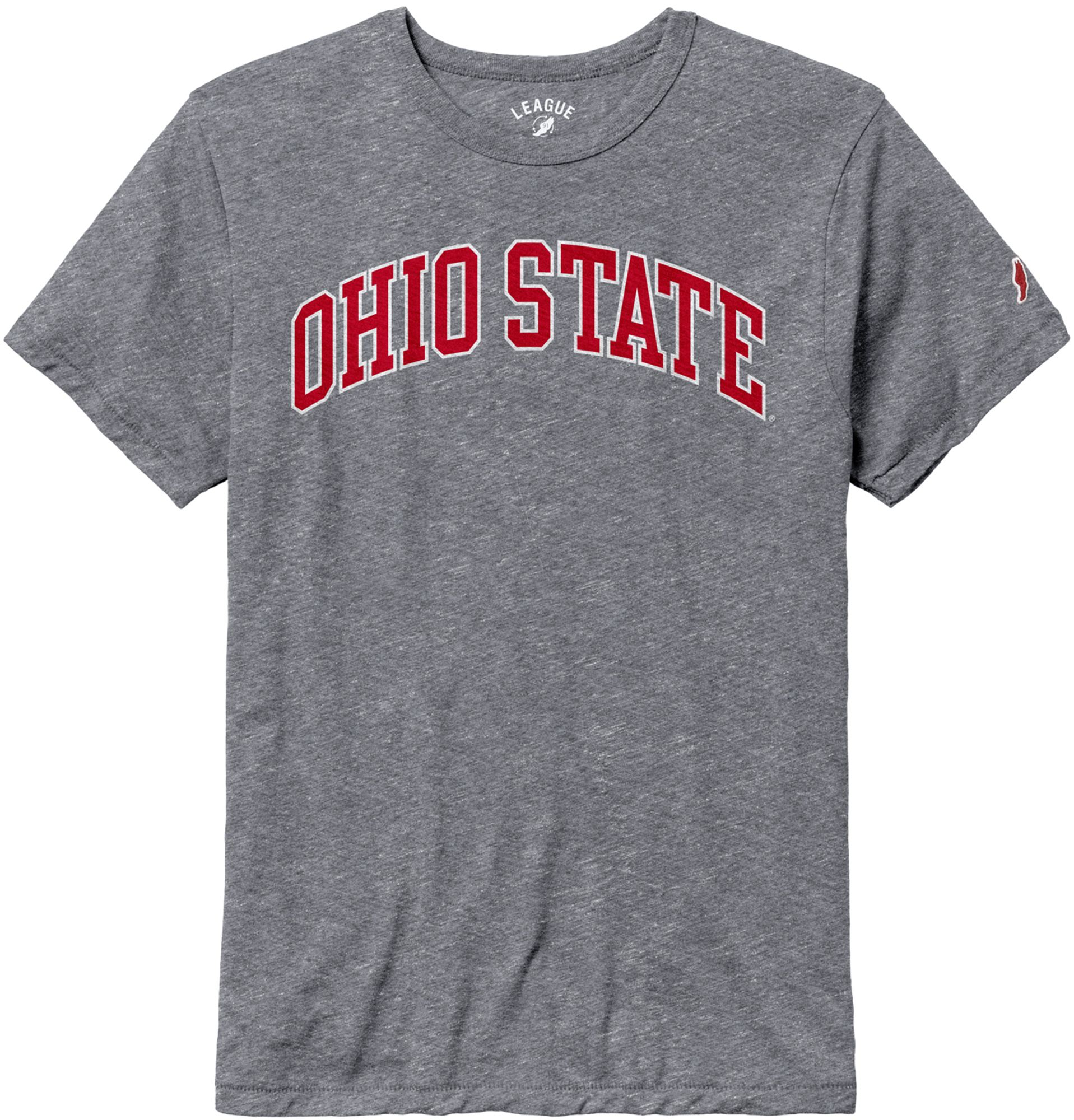 League-Legacy Men's Ohio State Buckeyes Grey Heather Victory Falls Triblend Short Sleeve T-Shirt