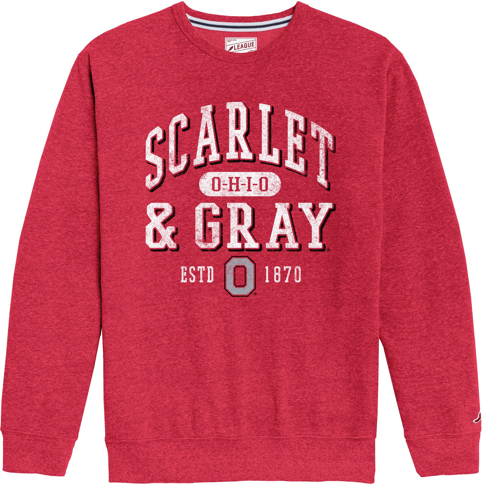 League-Legacy Men's Ohio State Buckeyes Red Heritage Classic Crewneck Sweatshirt