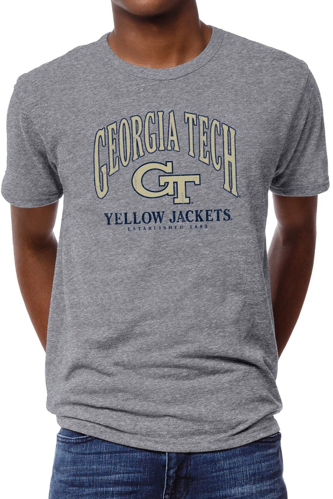League-Legacy Adult Georgia Tech Yellow Jackets Grey Victory Falls T-Shirt